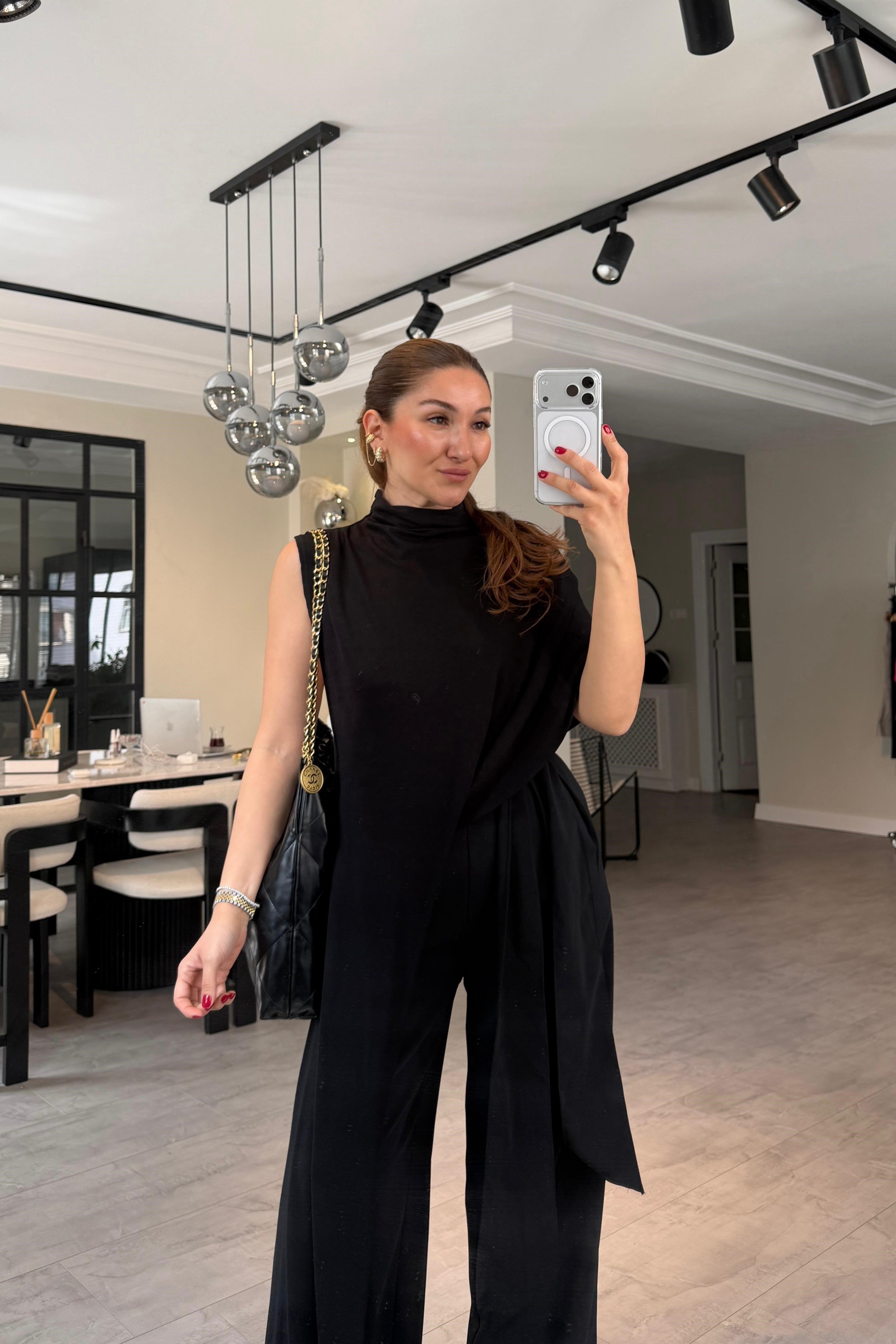 DİK YAKA YIRTMAÇLI VEREV TUNİK /1659