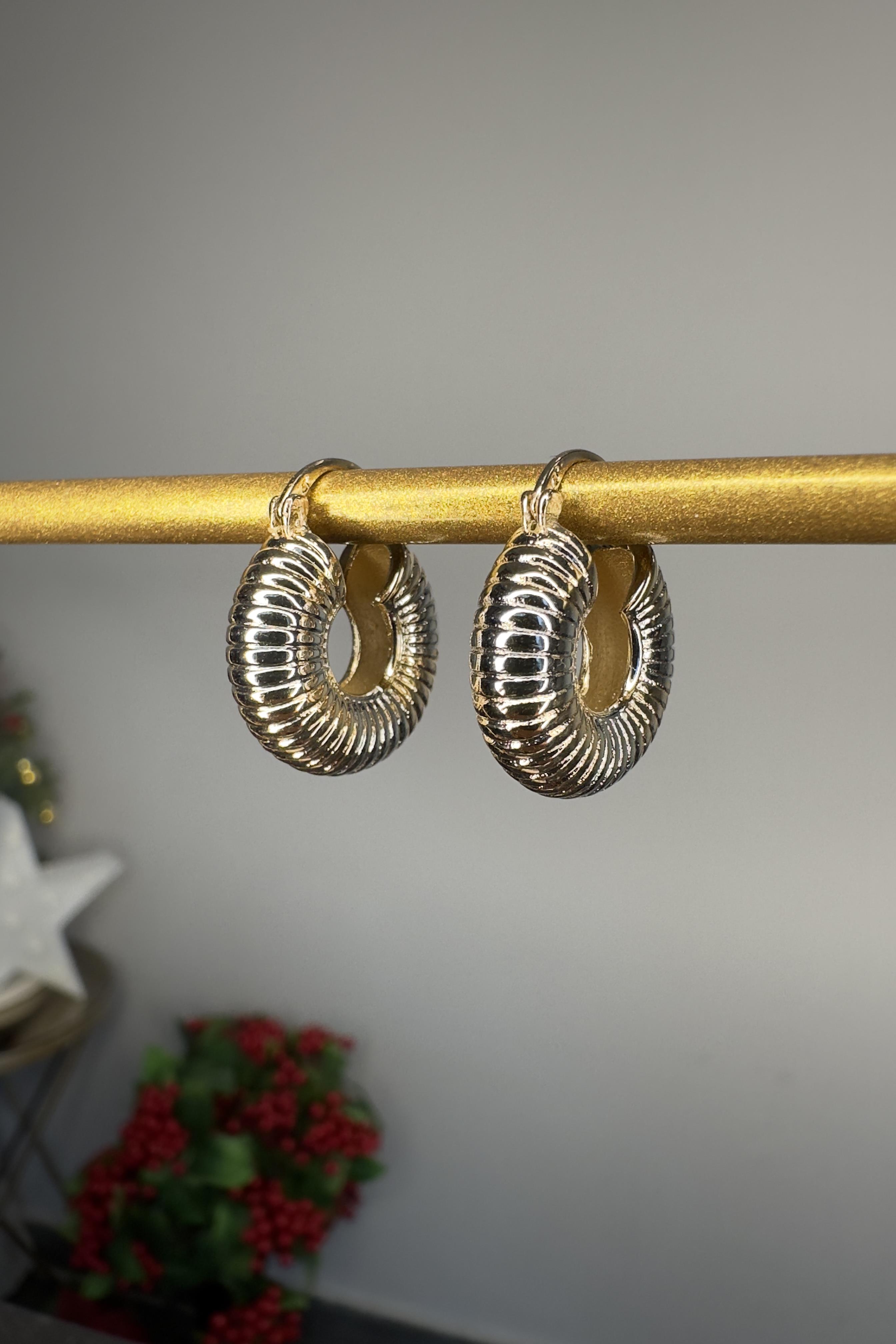RENK GEÇİŞLİ VINTAGE BORU HALKA KÜPE 2cm