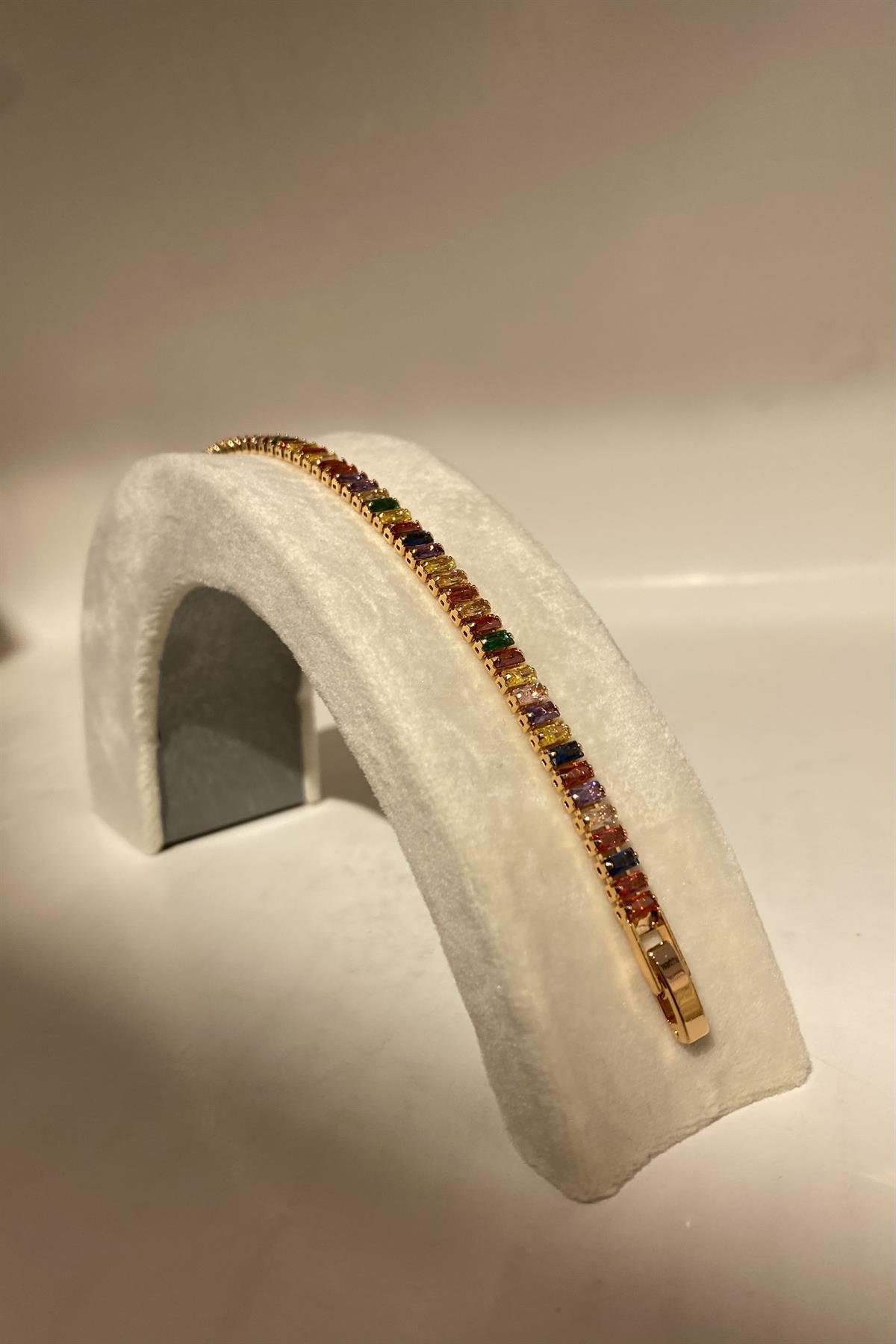RENKLİ TAŞLI BAGET BİLEZİK 3mm