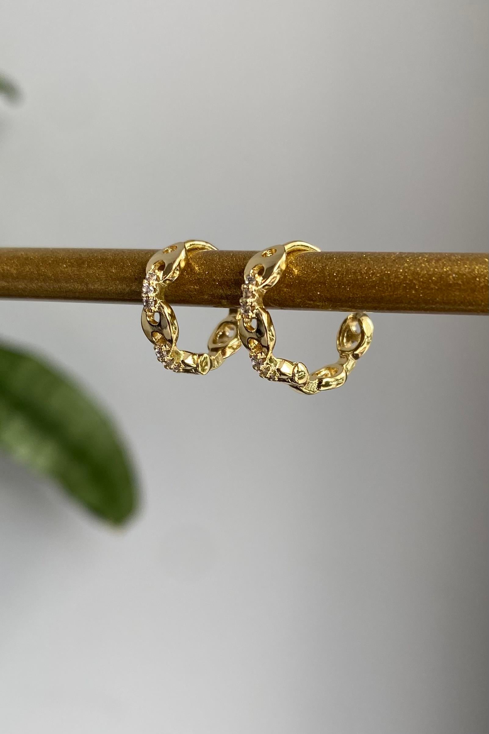 TAŞ ZİNCİR HALKA KÜPE 1CM