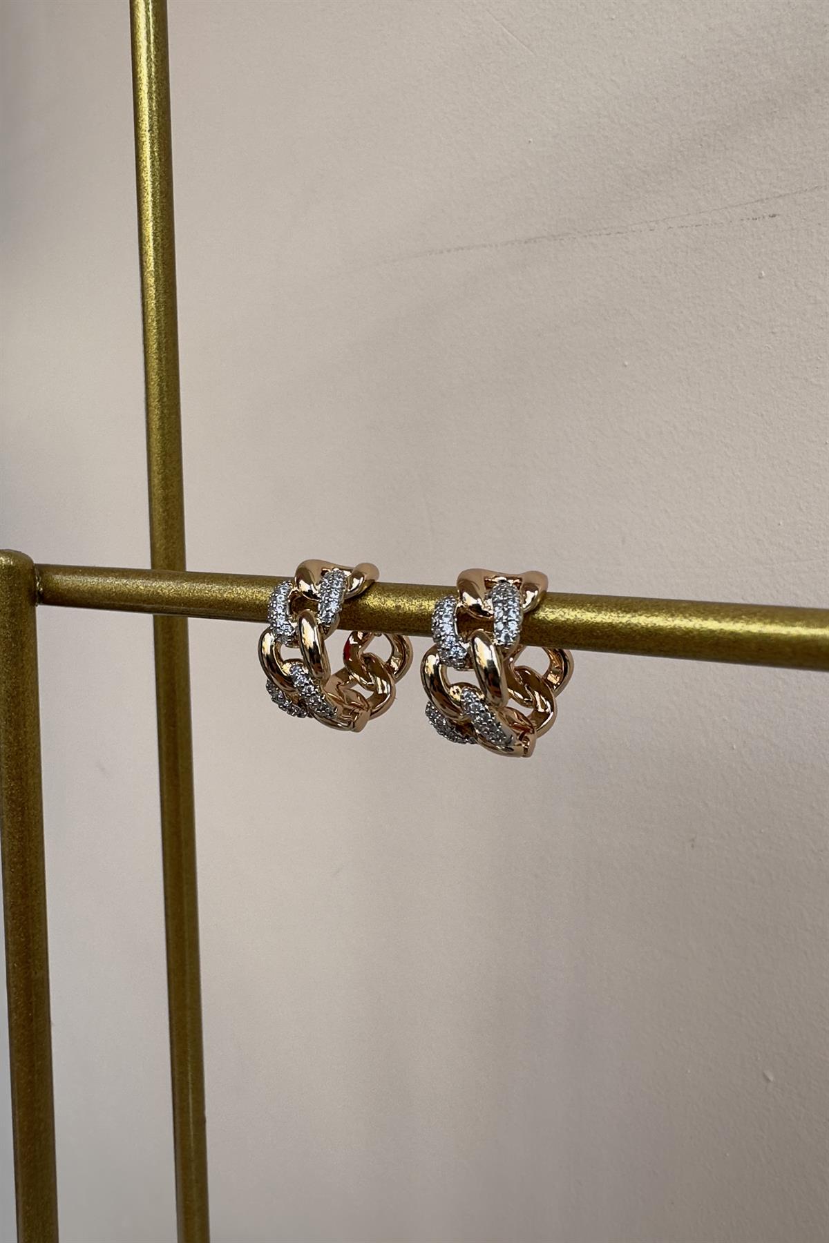 TAŞLI ZİNCİR MODEL HALKA KÜPE