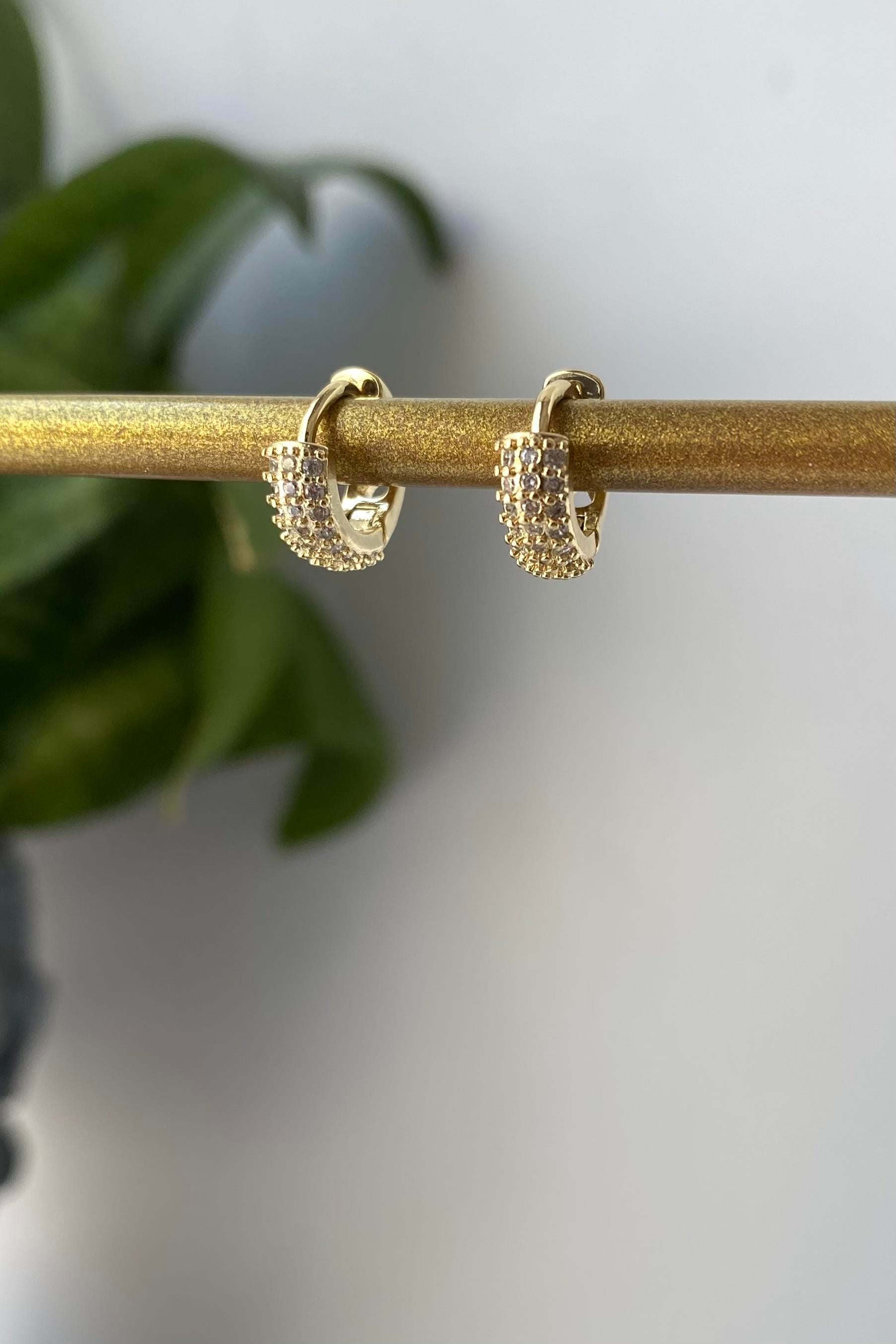 ZİRKON TAŞLI MİNİMAL KÜPE 1CM