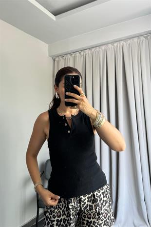 HALTER YAKA DÜĞMELİ ATLET/24083