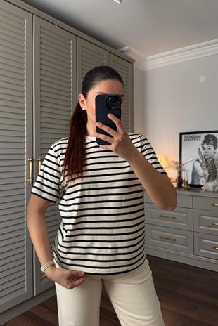 İNCE ÇİZGİLİ BASIC T-SHIRT