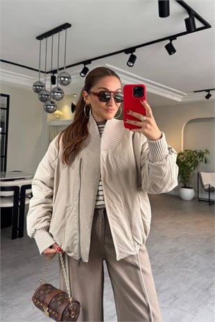 FİTİLLİ TRİKO YAKA OVERSİZE MONT/9742