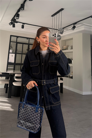 KEMERLİ CLNS DENİM CEKET