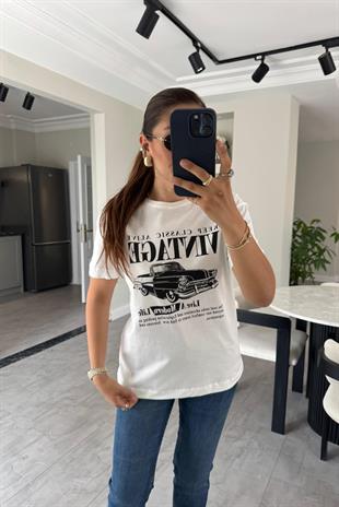 VİNTAGE YAZILI T-SHİRT