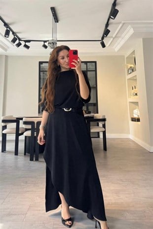 ASİMETRİK MODEL TASARIM ELBİSE/1524