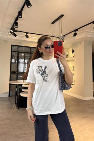 BONCUK İŞLMELİ T-SHIRT