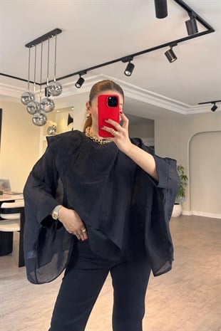 PELERİNLİ TENSEL BLUZ/5026