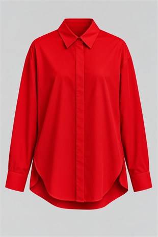 GİZLİ DÜĞMELİ OVERSIZE GÖMLEK/260828