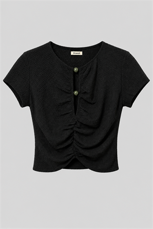 BONCUK AKSESUARLI BUBBLE CROP