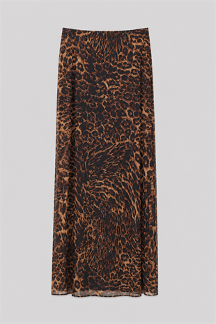LEOPAR DESEN TÜL MAXİ ETEK/8473