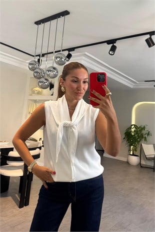 KENDİNDEN FULARLI YELEK/5431