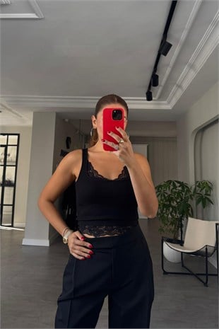 DANTELLİ KOMBİNE HALTER TOP/260731