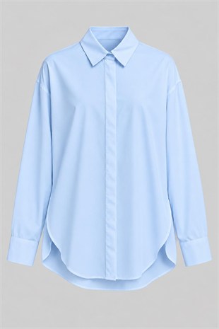 GİZLİ DÜĞMELİ OVERSIZE GÖMLEK/260828