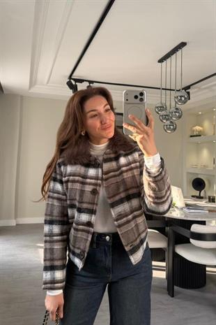 YAKASI KÜRKLÜ CEKET/0764