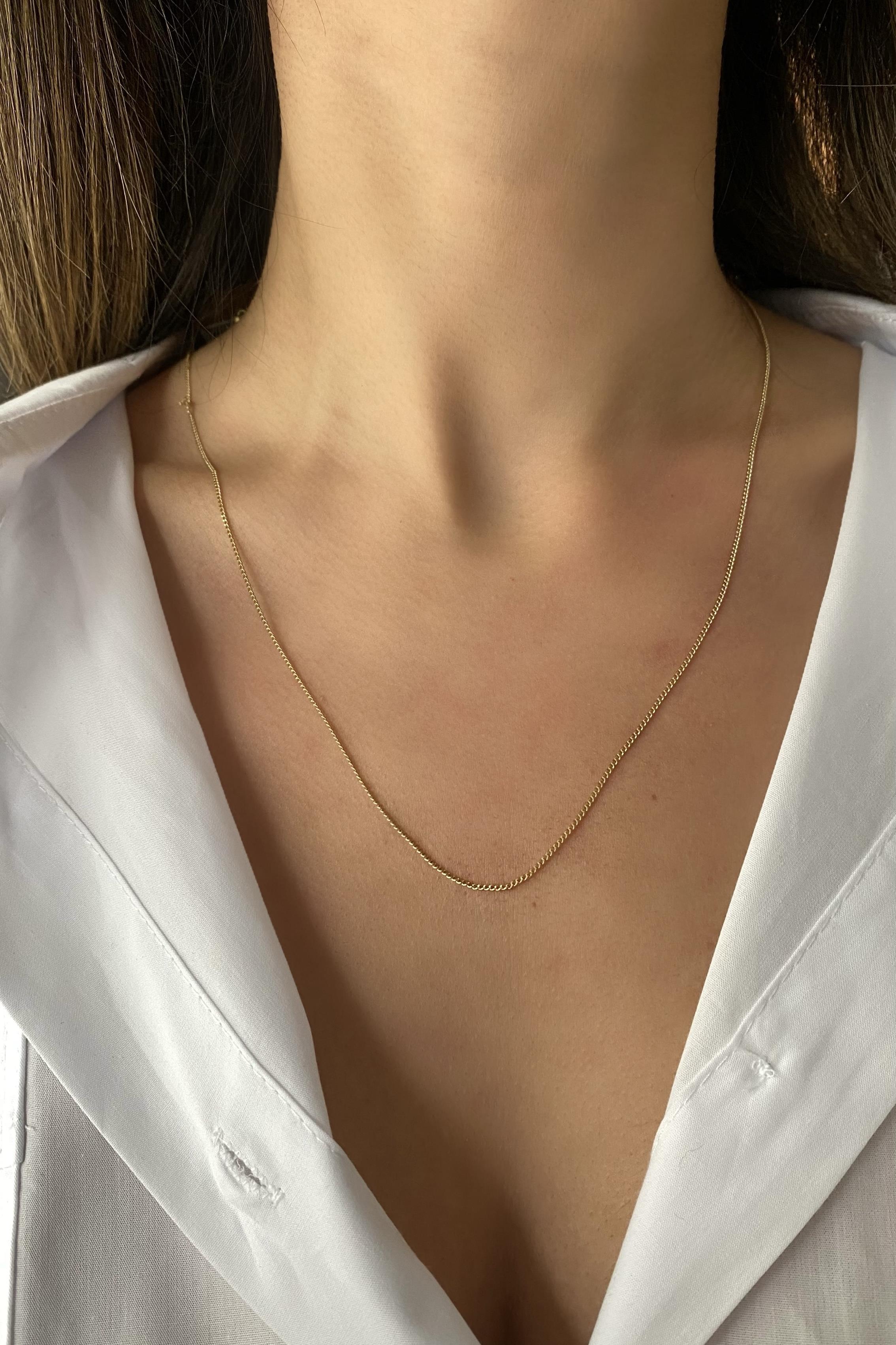 1MM KLASİK İNCE ZİNCİR KOLYE 60CM