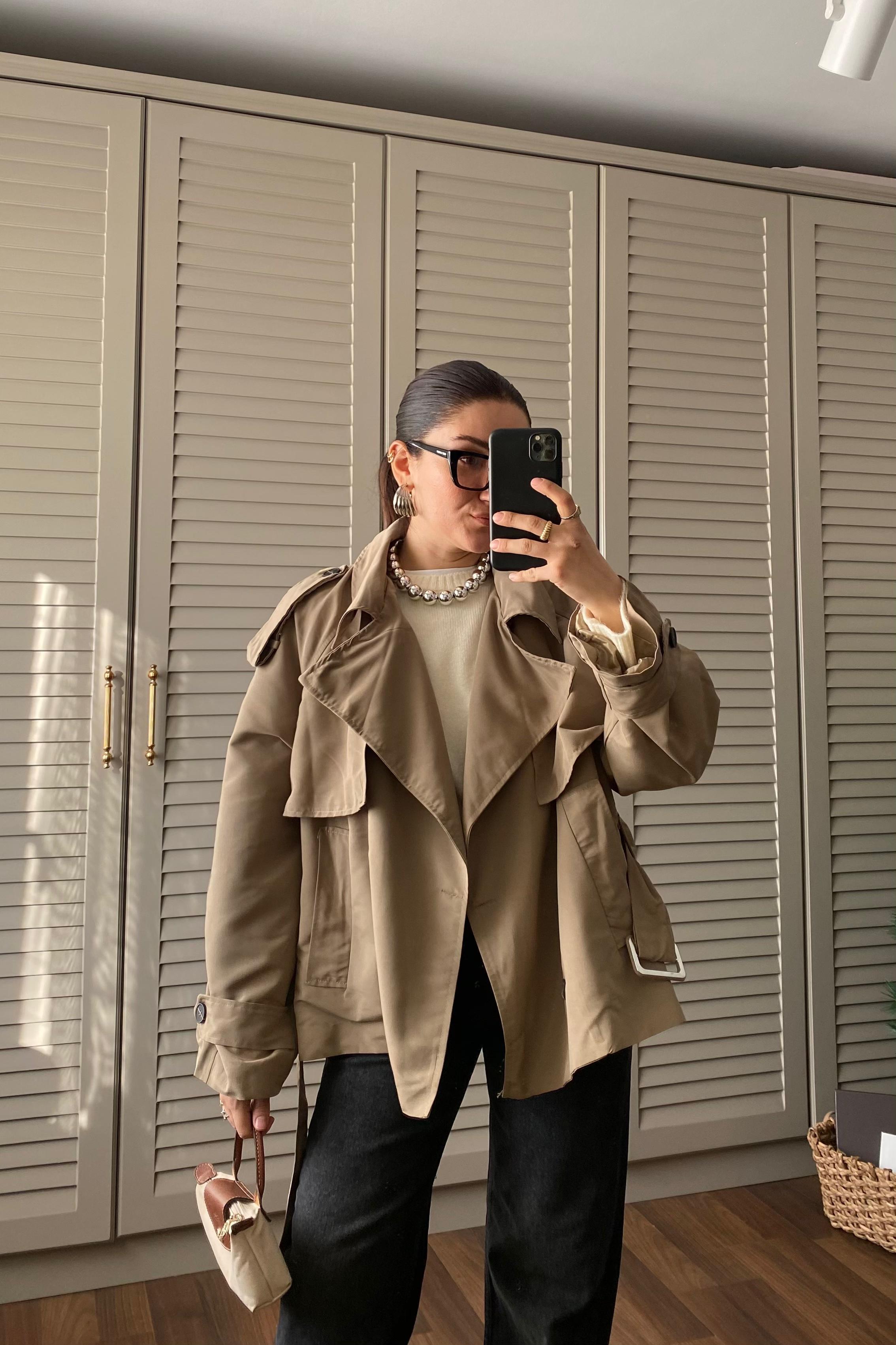 ARKASI LEOPAR KISA TRENÇKOT/20132