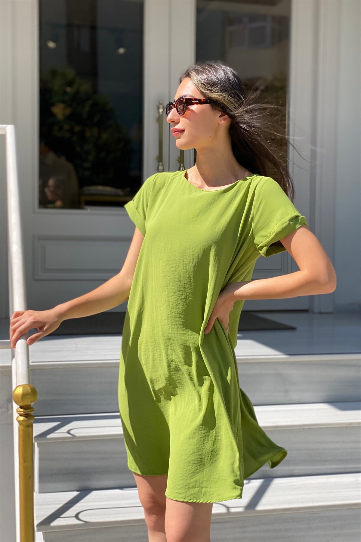 ARKASI PİLELİ ELBİSE/1049