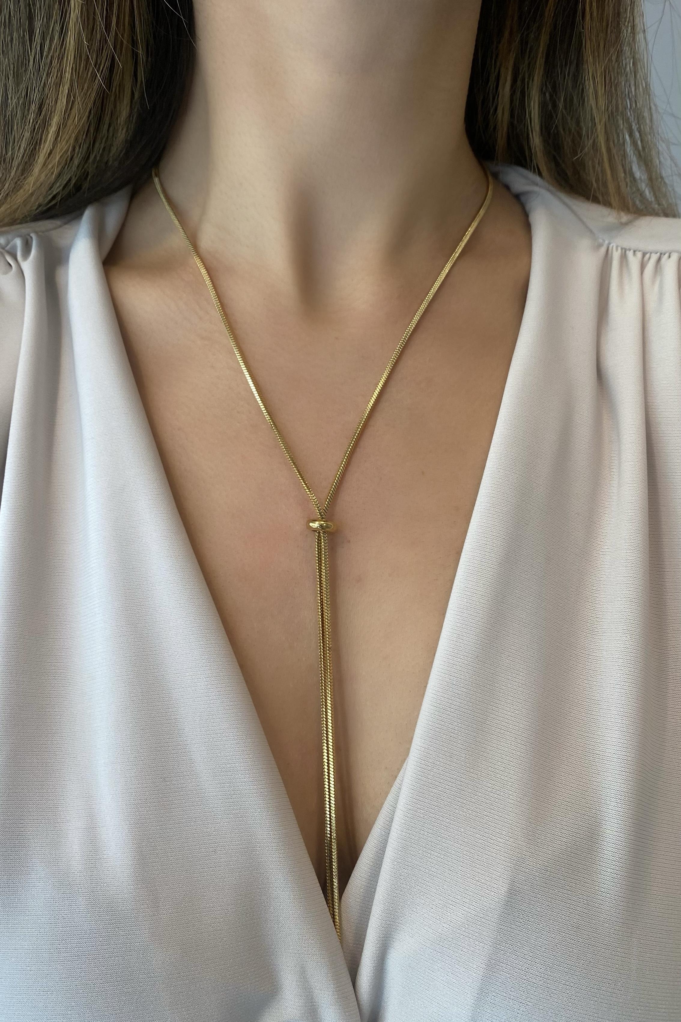 ASANSÖRLÜ YILAN ZİNCİR ÇELİK KOLYE