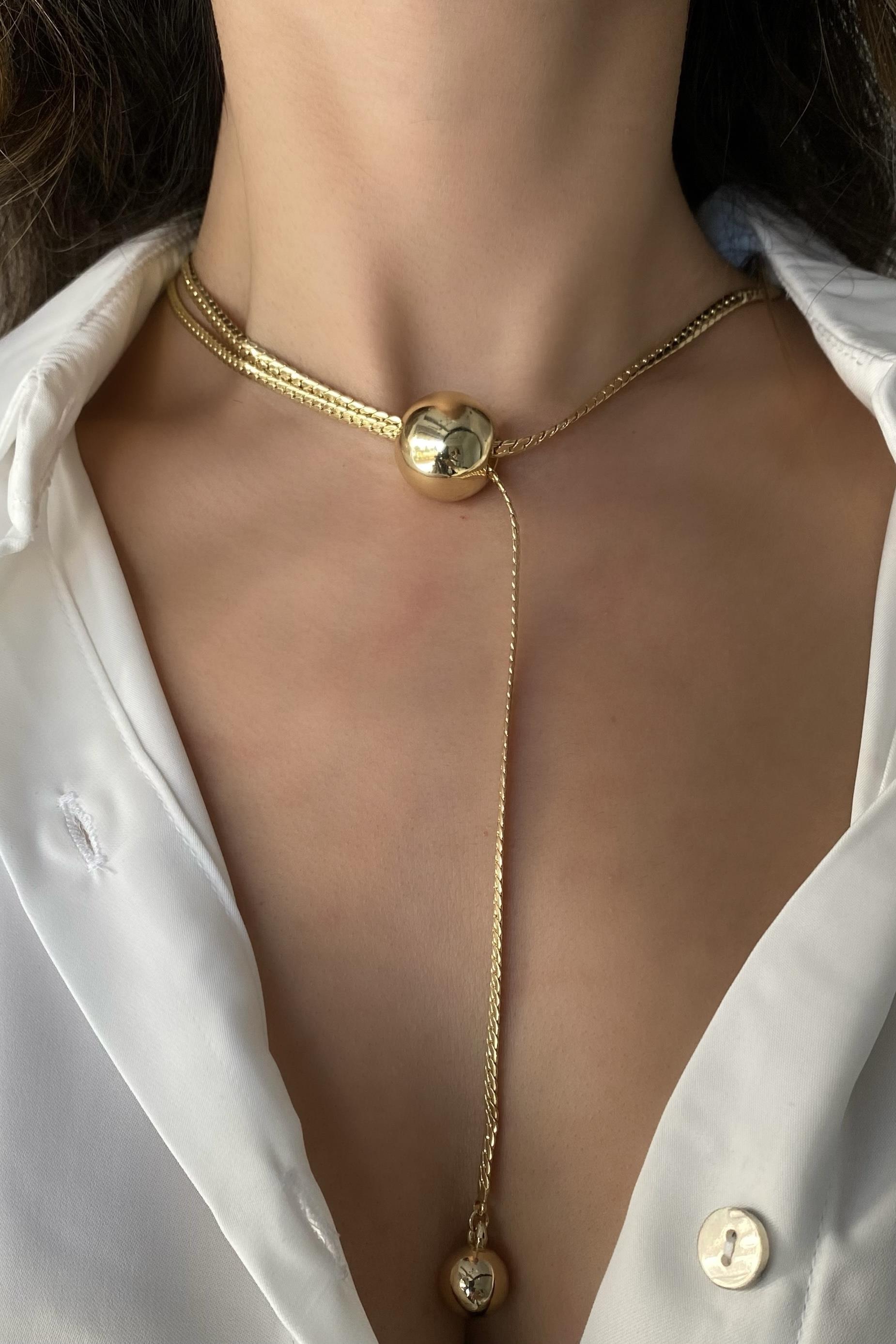 AYARLANABİLİR YASSI ZİNCİR KOLYE