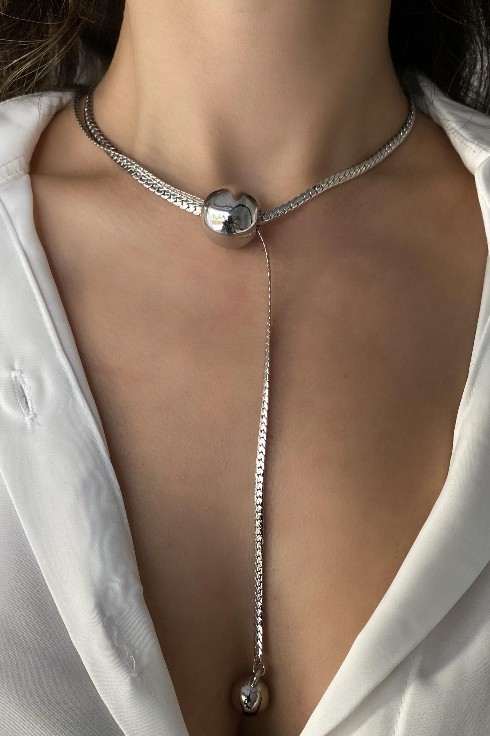 AYARLANABİLİR YASSI ZİNCİR KOLYE