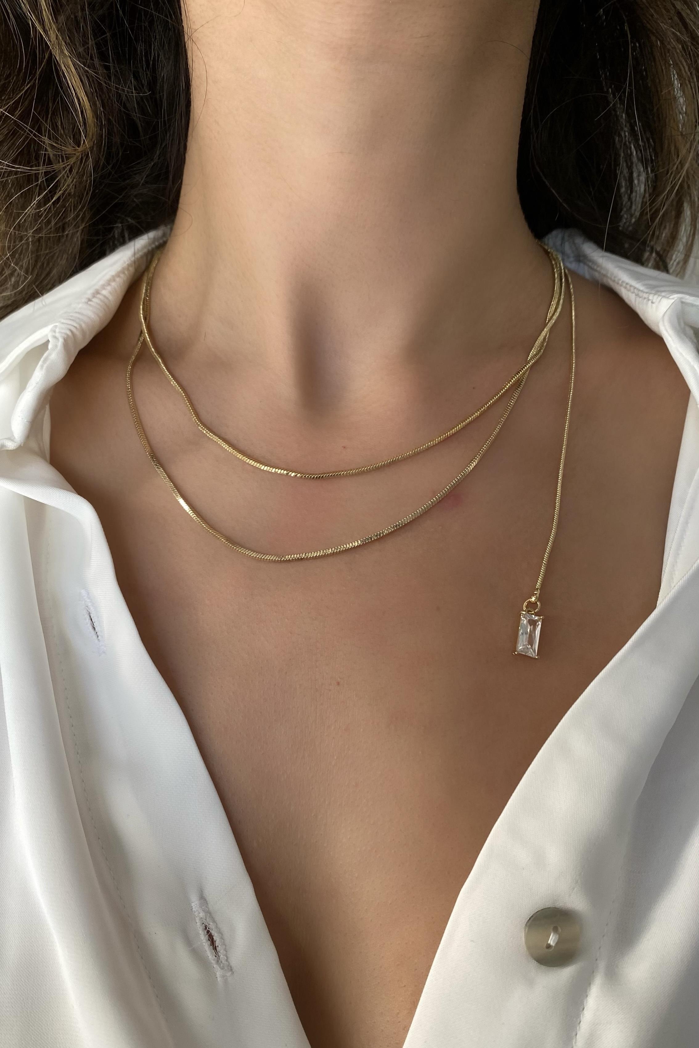 AYARLANABİLİR YILAN ZİNCİR KOLYE