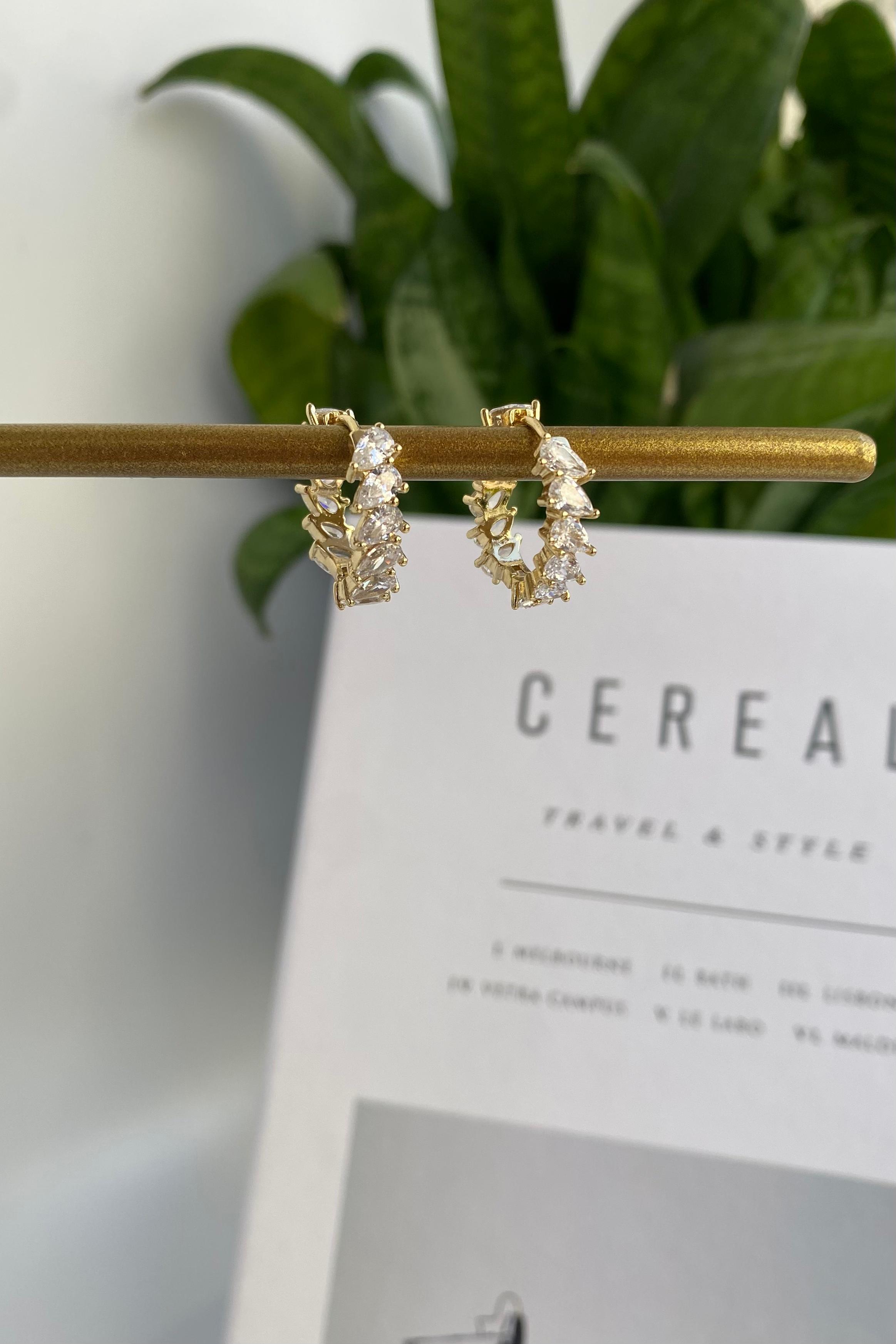 BAGET TAŞLI HALKA KÜPE 2CM