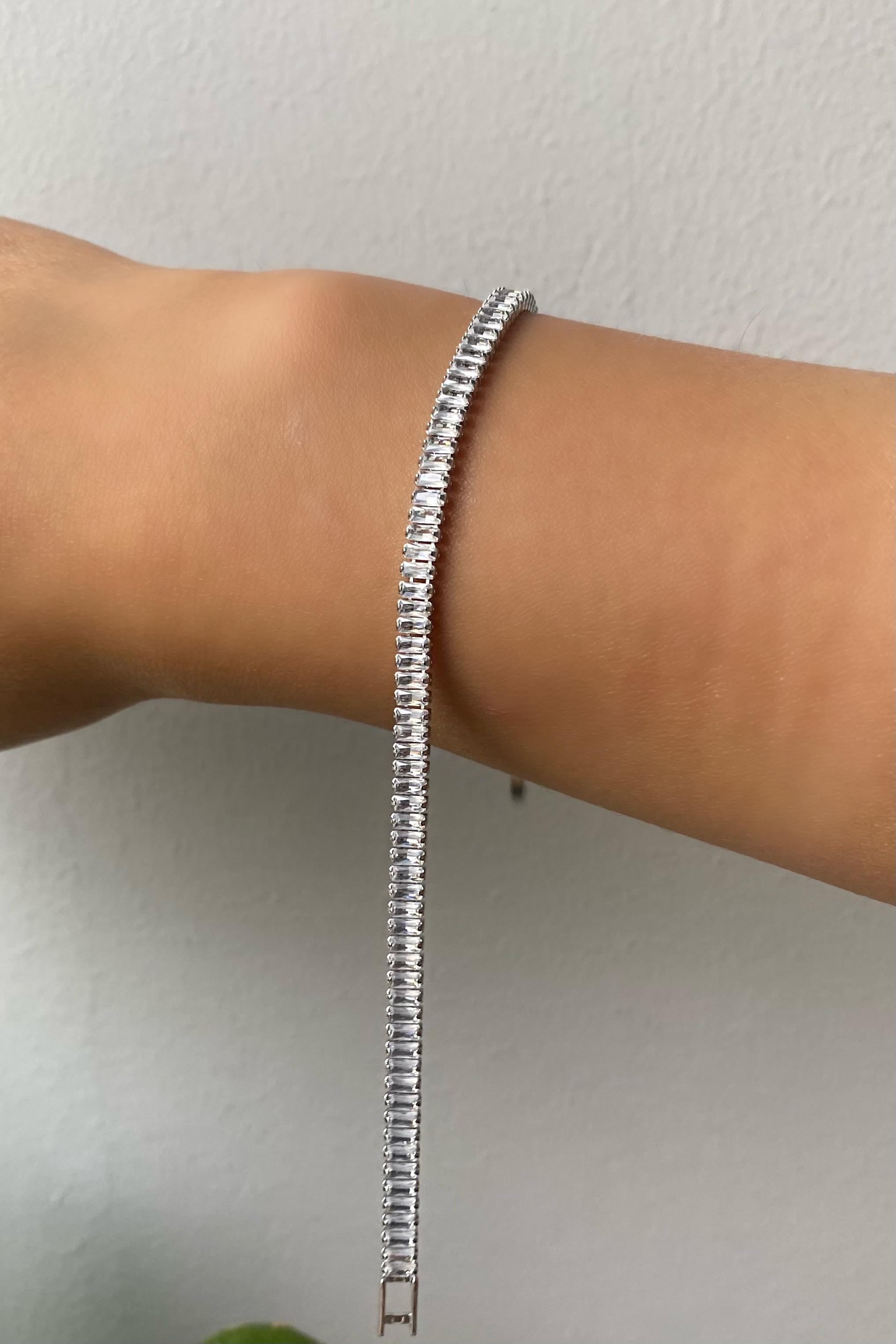 BAGET TAŞLI SU YOLU BİLEZİK 1mm