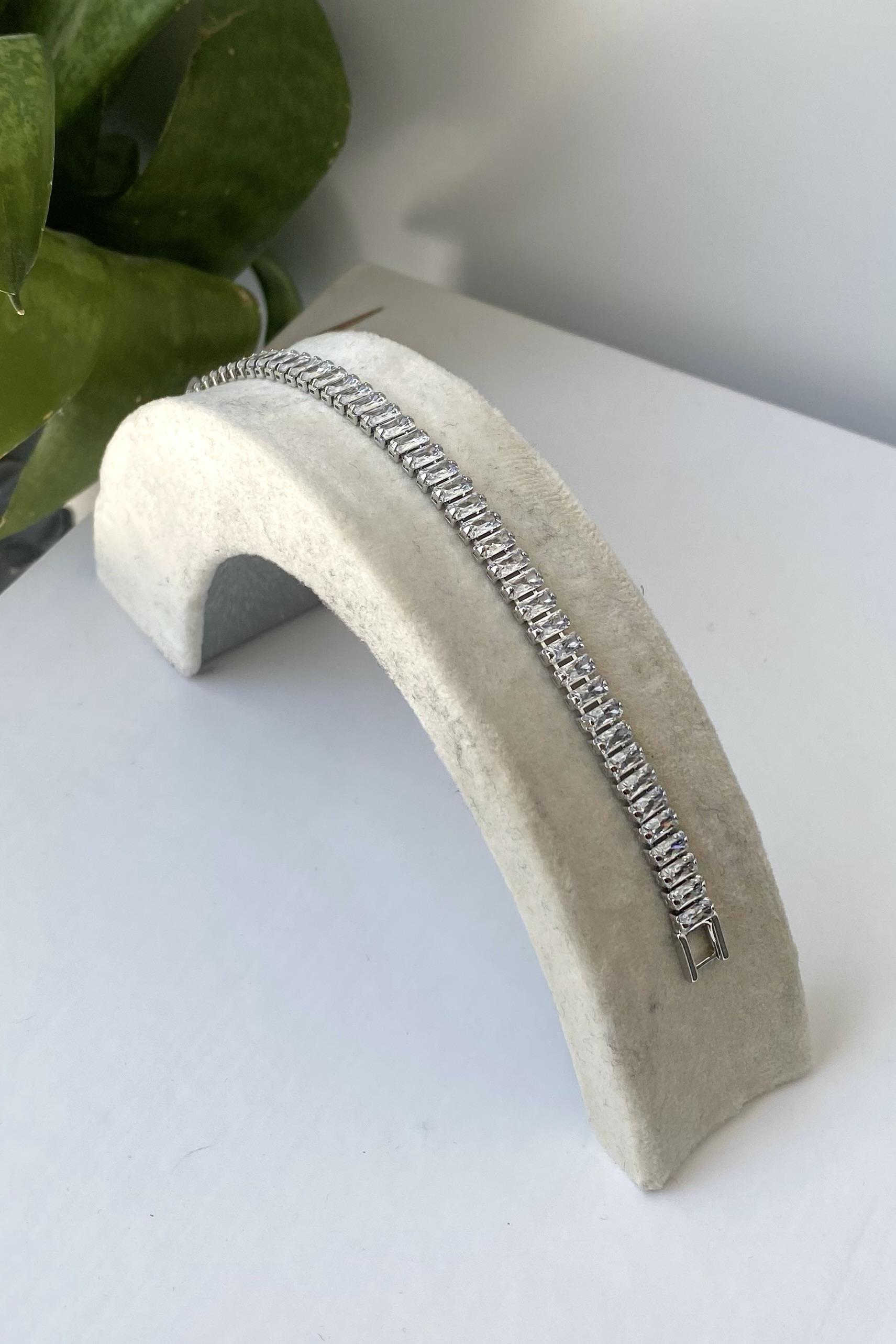 BAGET TAŞLI SU YOLU BİLEZİK 2CM