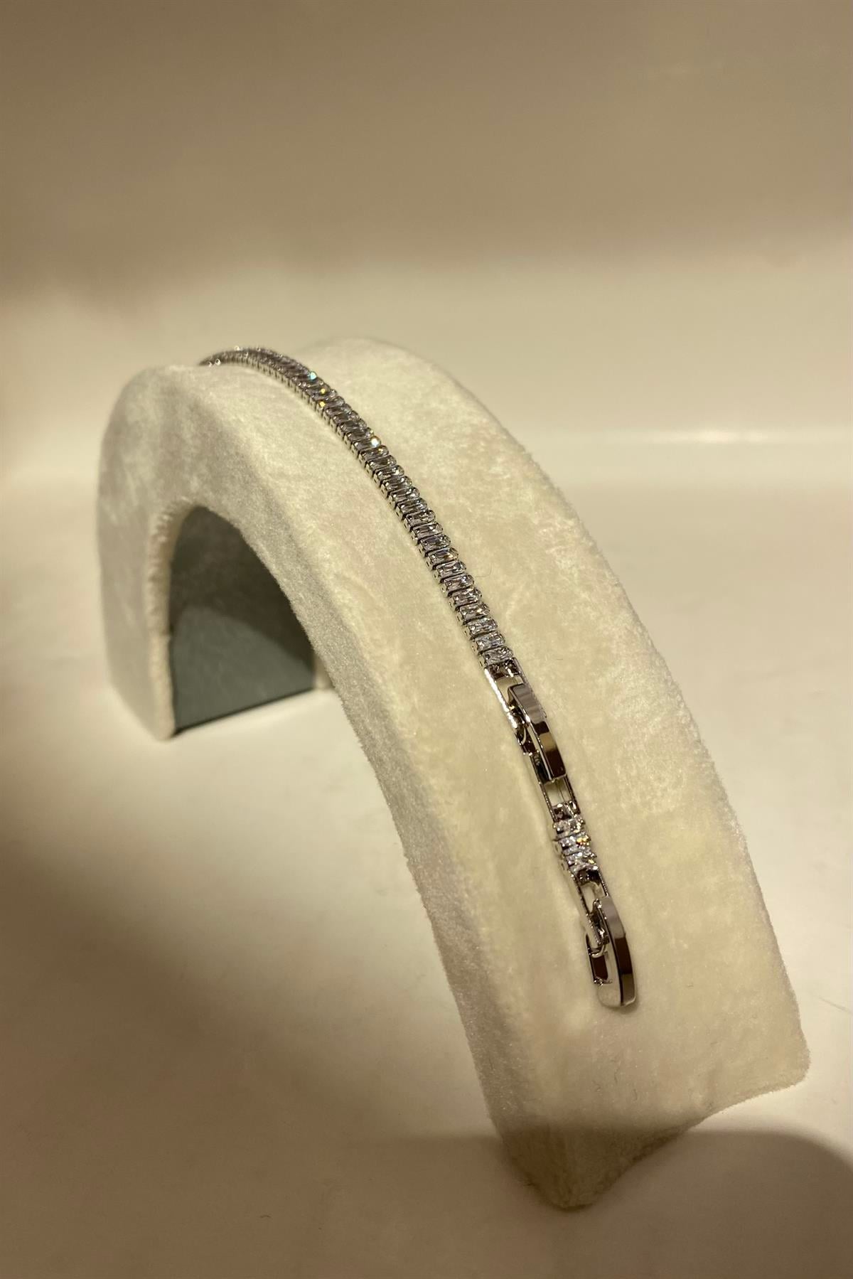 BAGET TAŞLI SU YOLU BİLEZİK 3mm