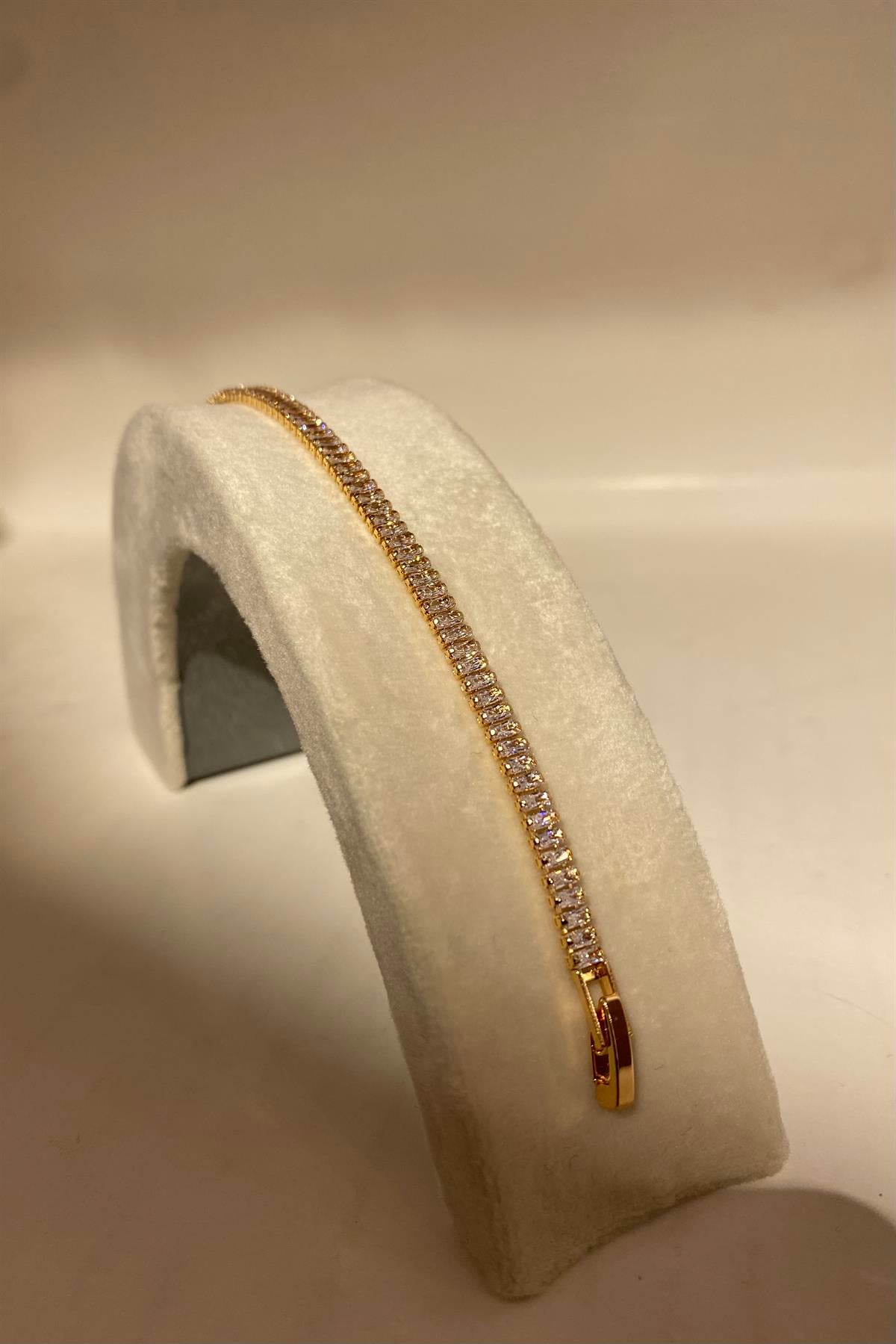 BAGET TAŞLI SU YOLU BİLEZİK 3mm