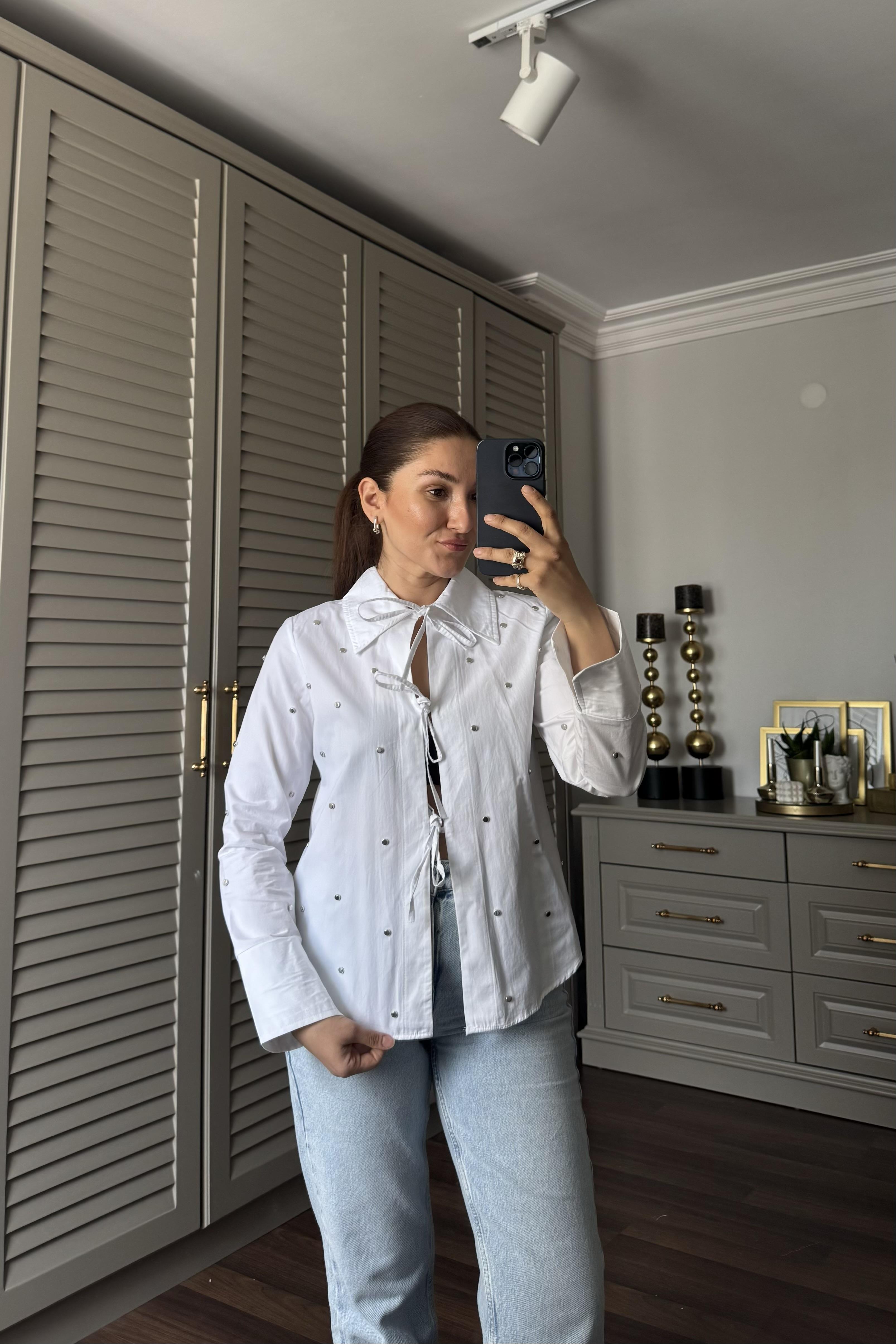 BAĞLAMALI DROP ÇAKIMI GÖMLEK/36007