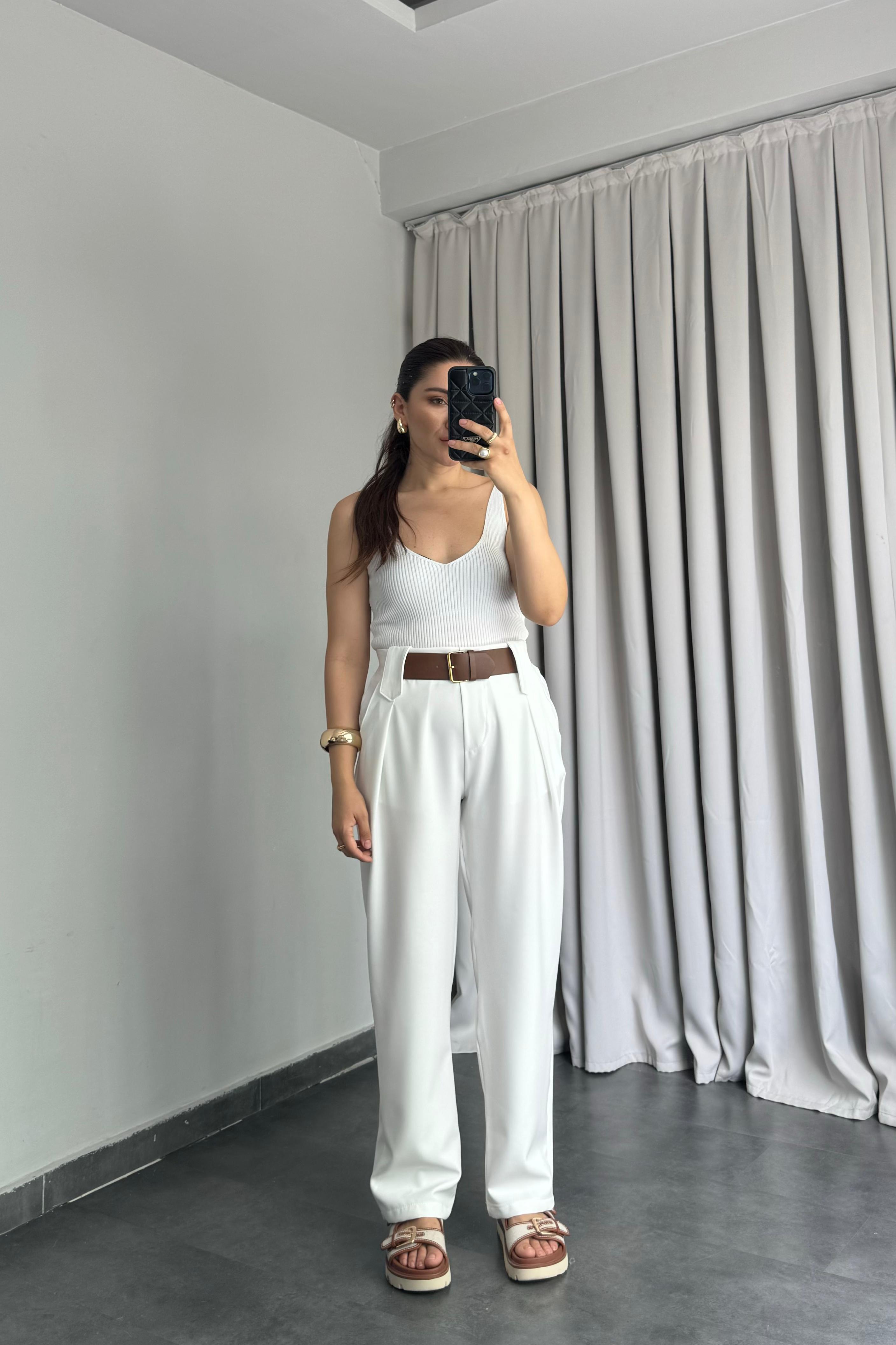 BELİ KEMERLİ PANTOLON /80109