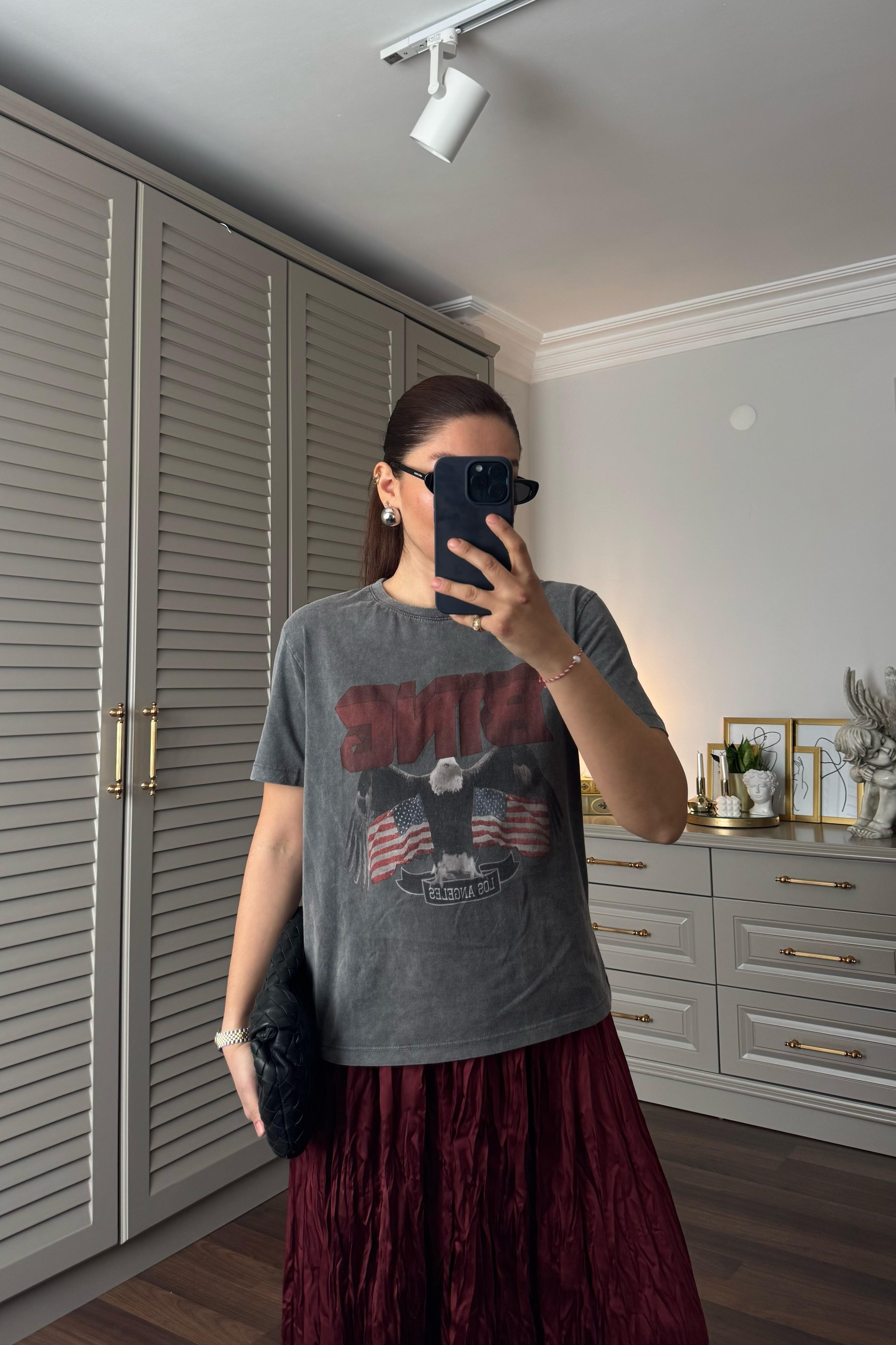 BING BASKILI YIKAMALI T-SHIRT/241039