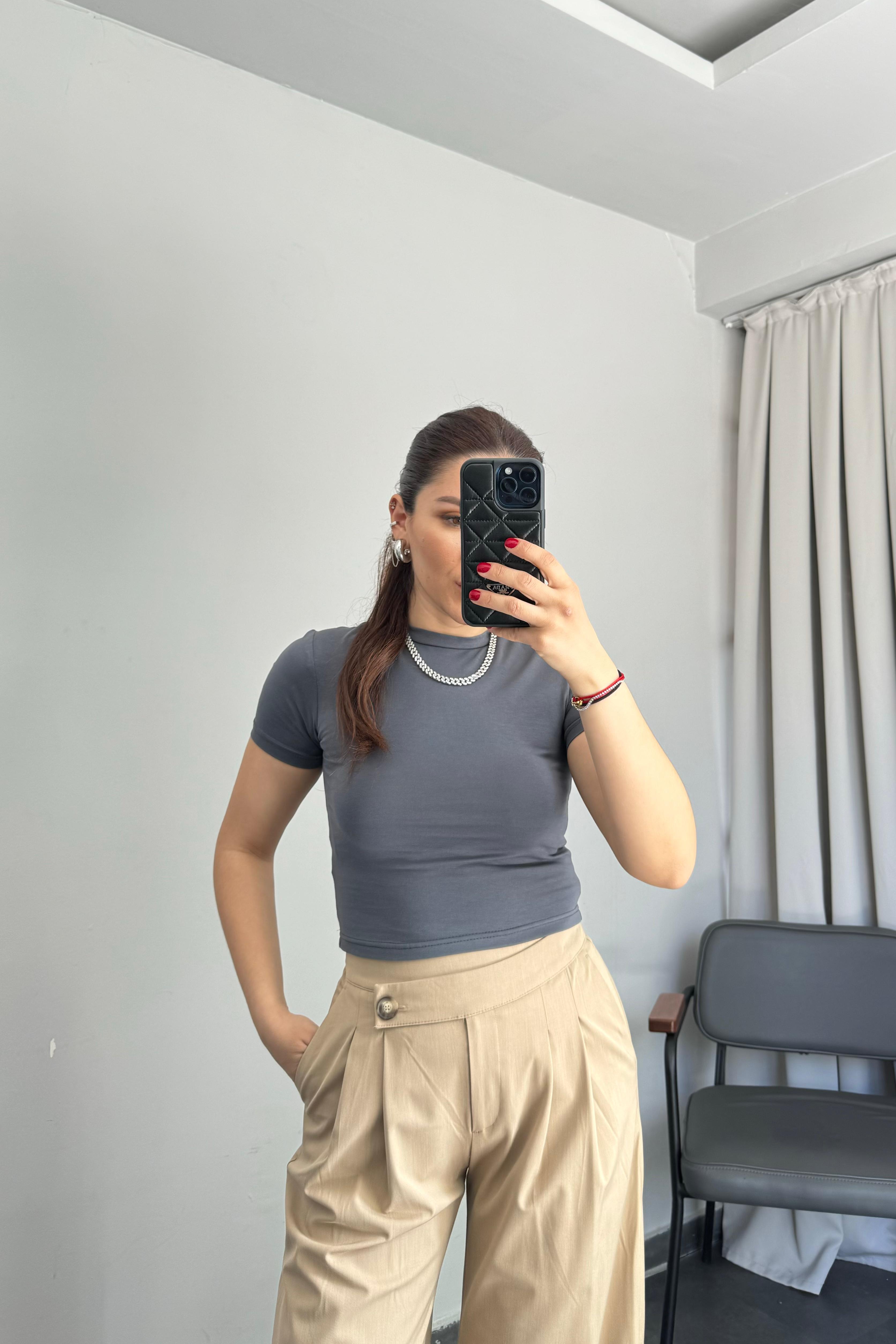 BİSİKLET YAKA BASIC CROP/1241