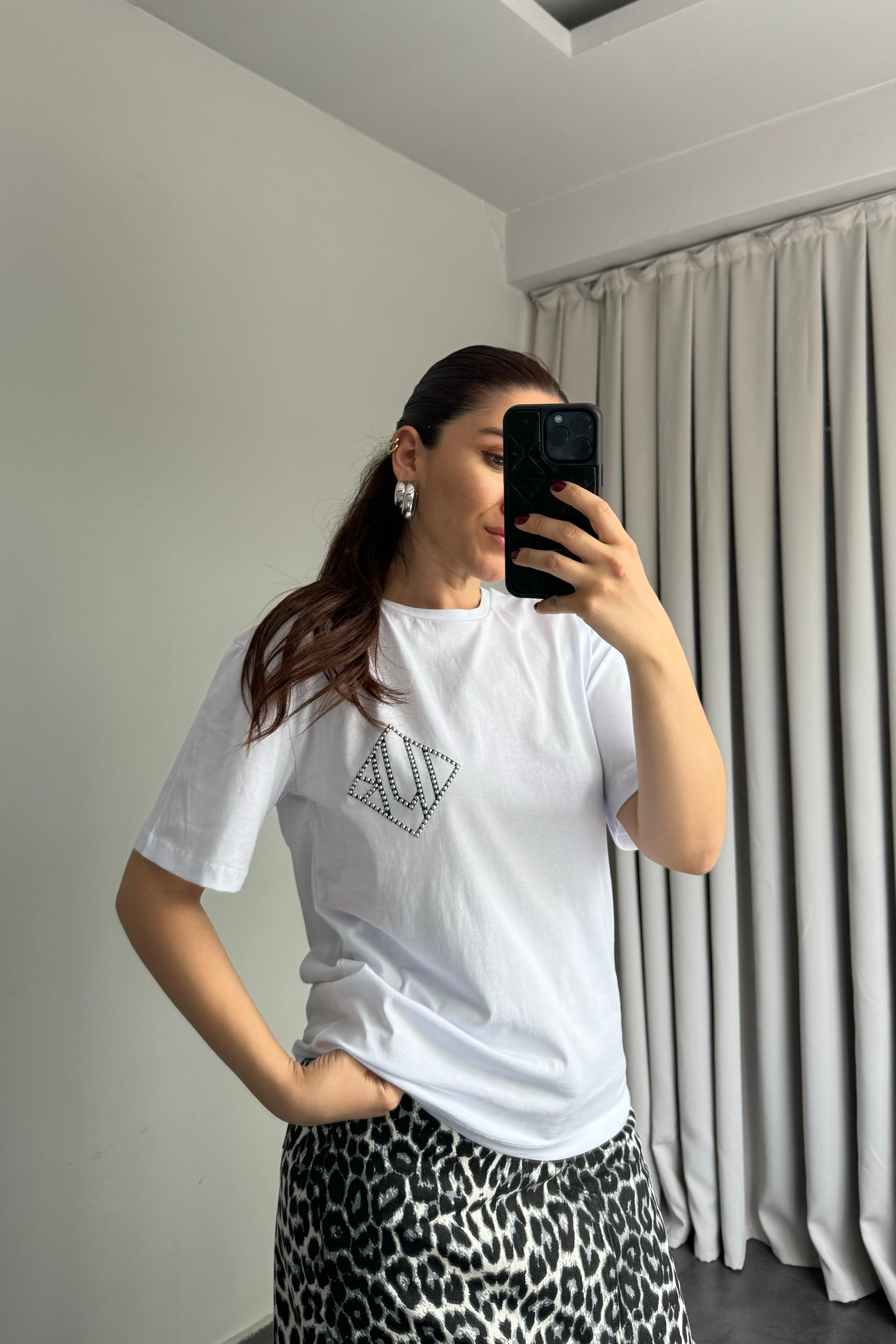 BONCUKLU MONOGRAM BASIC T-SHIRT