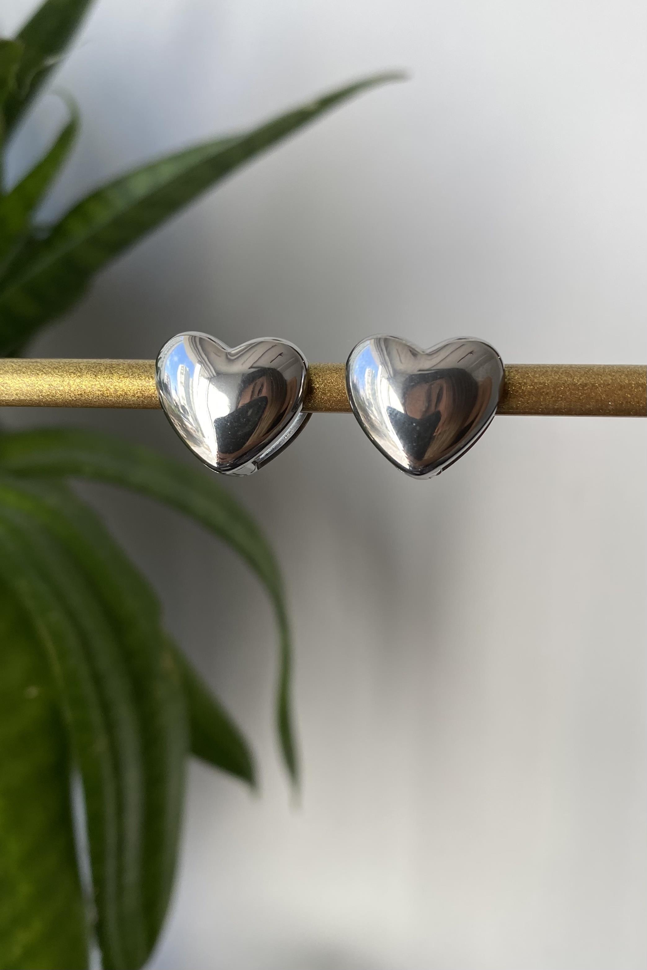 ÇELİK KALP KAPAMA HALKA KÜPE