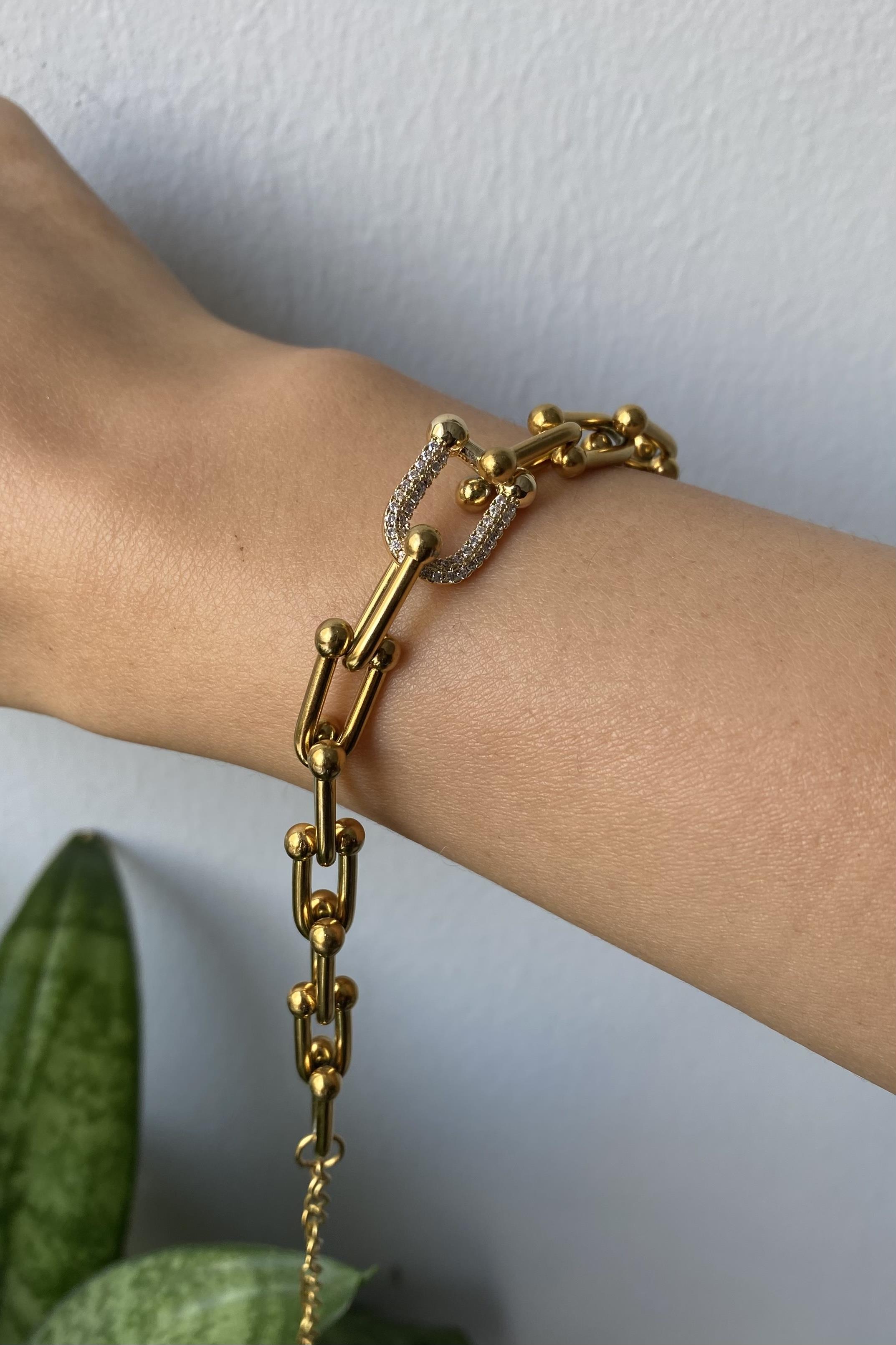 ÇELİK ORTASI TAŞLI TIFFANY BİLEZİK