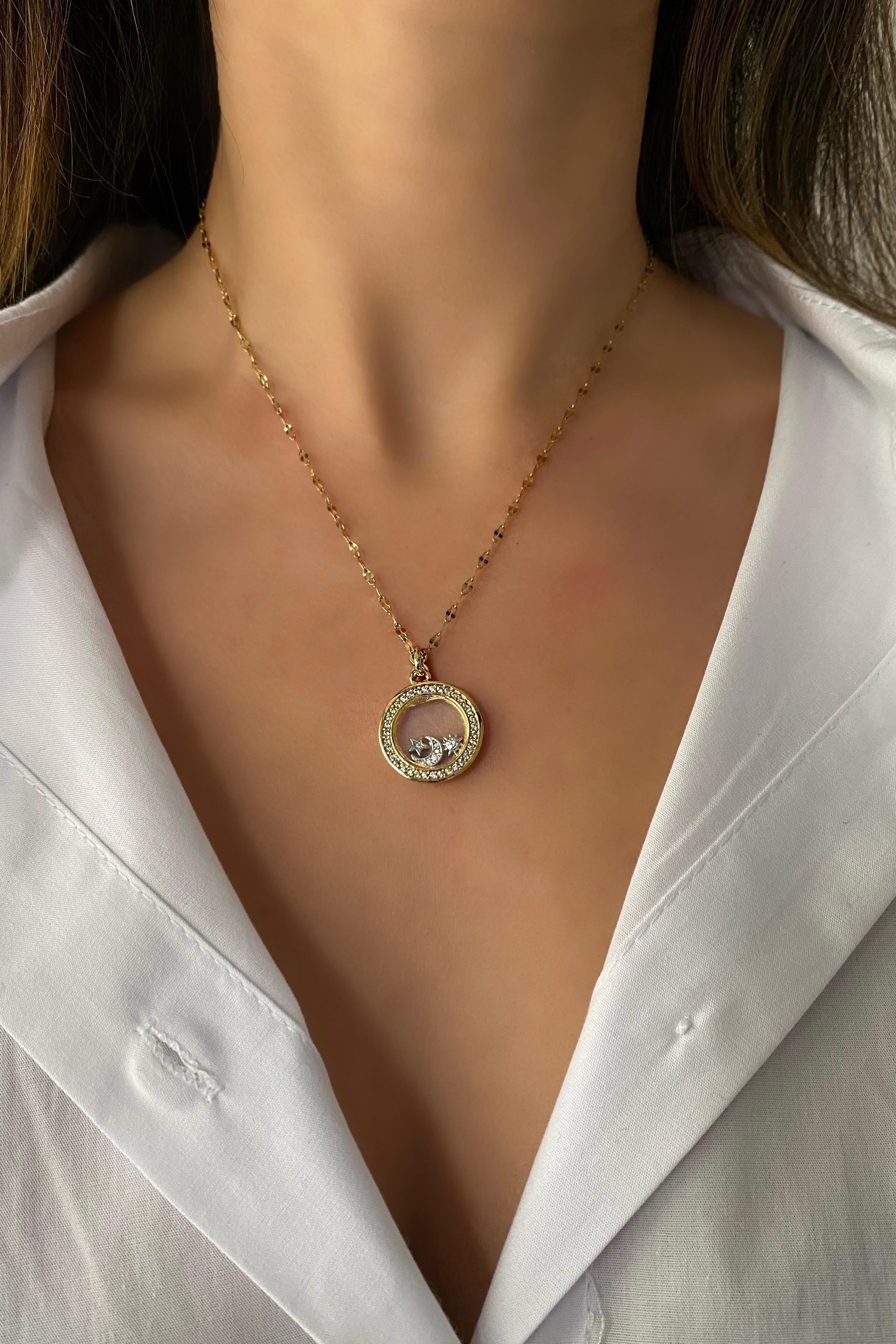 ÇELİK TAŞLI GALAKSİ KOLYE