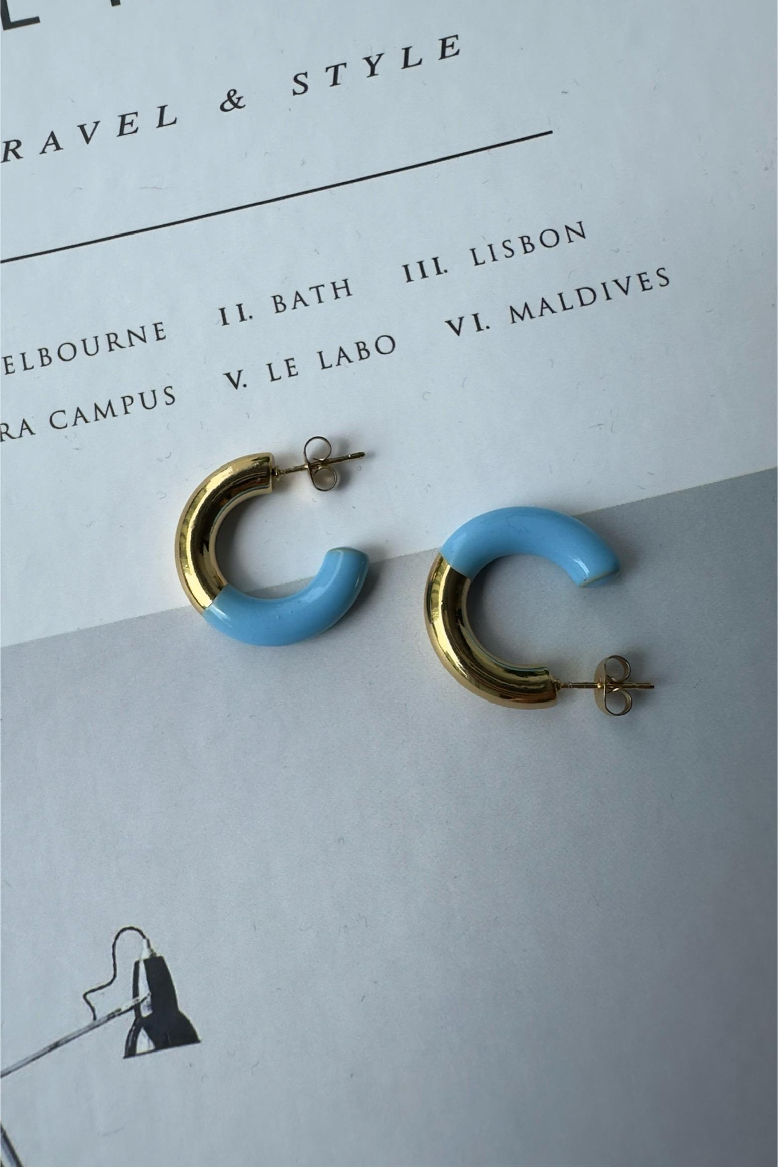 ÇİFT RENKLİ HALKA KÜPE