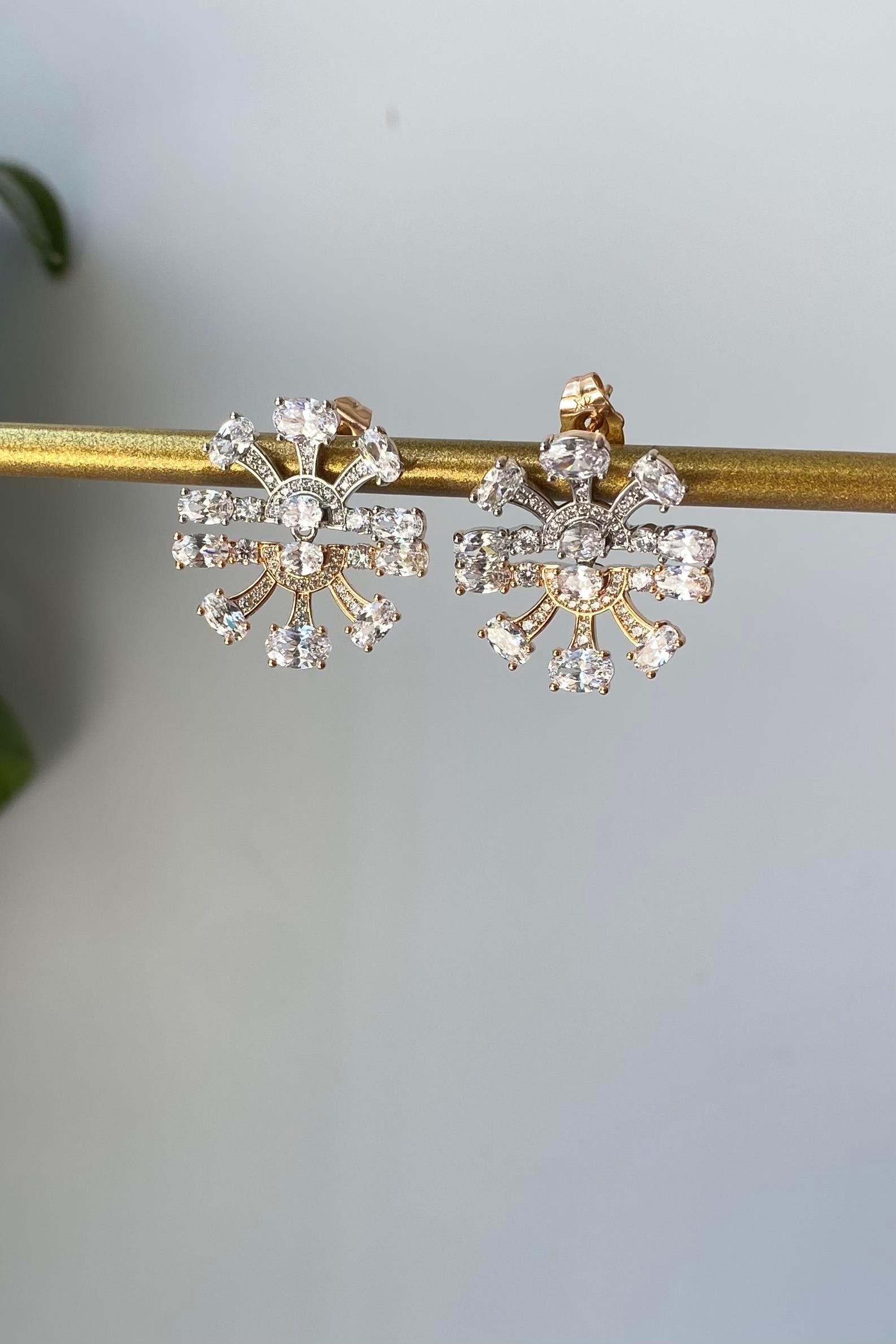 ÇİFT RENKLİ KARTANESİ TAŞLI KÜPE