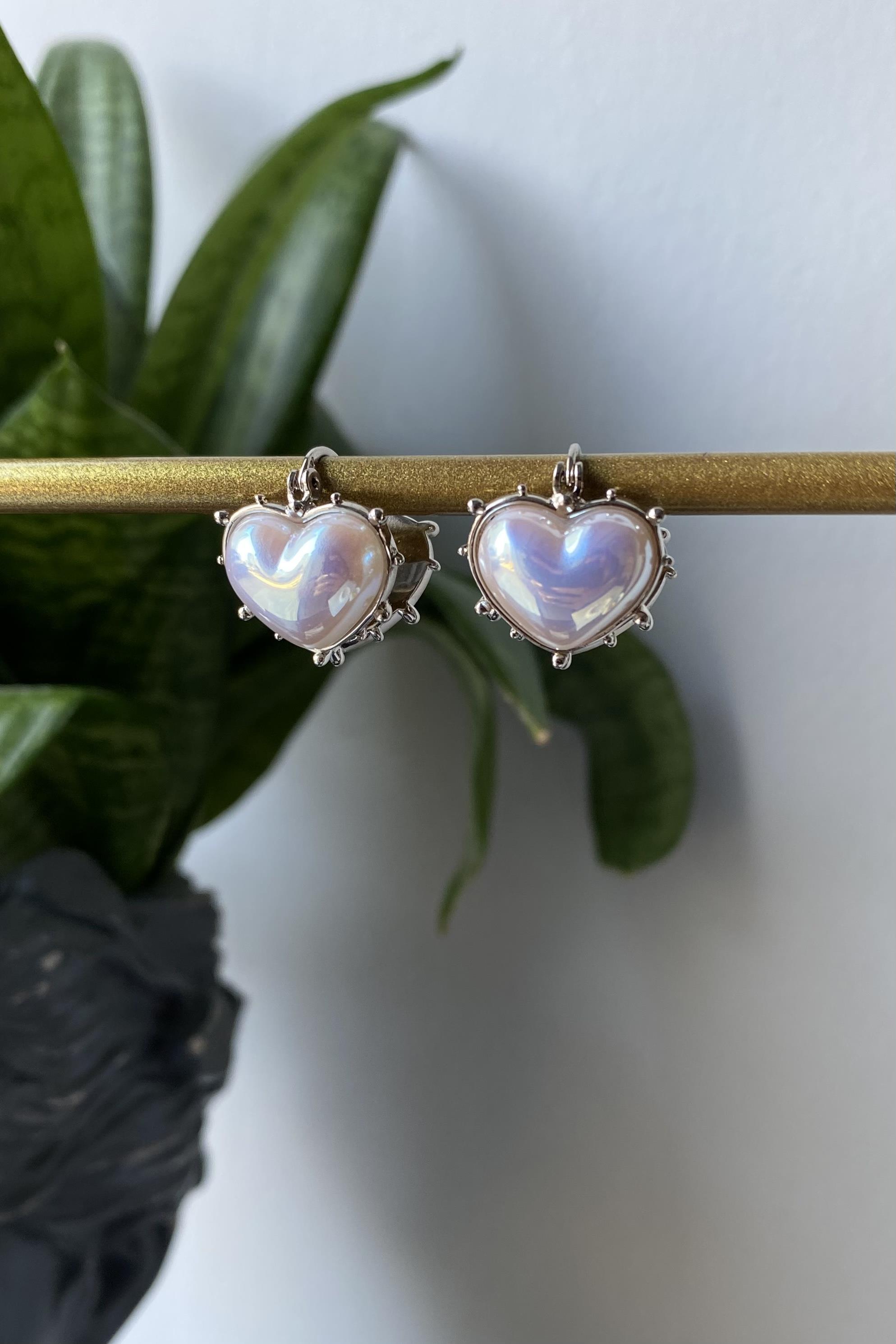 ÇİFT TARAFI SEDEFLİ KALPLİ KÜPE