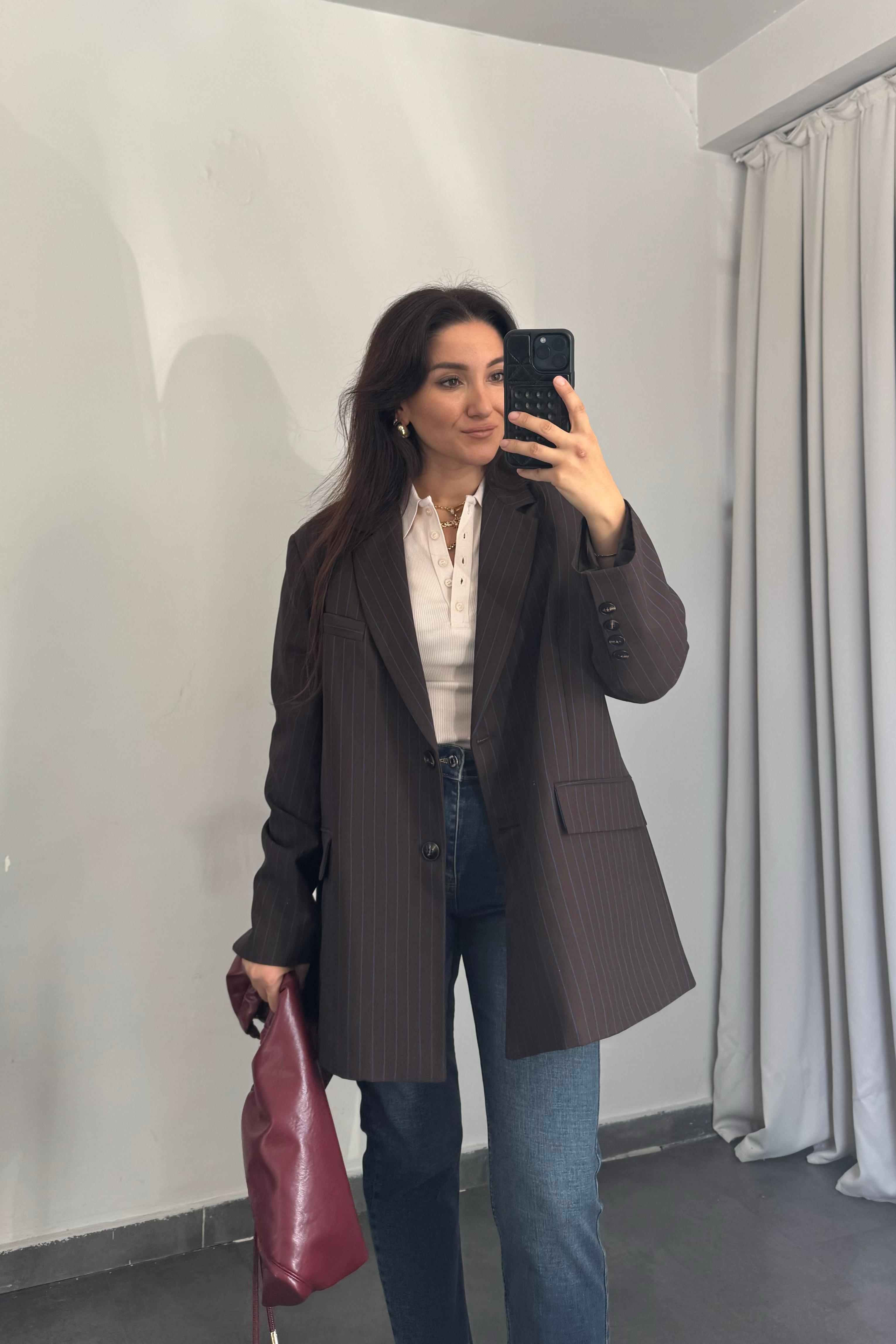 ÇİZGİLİ BLAZER CEKET/9459