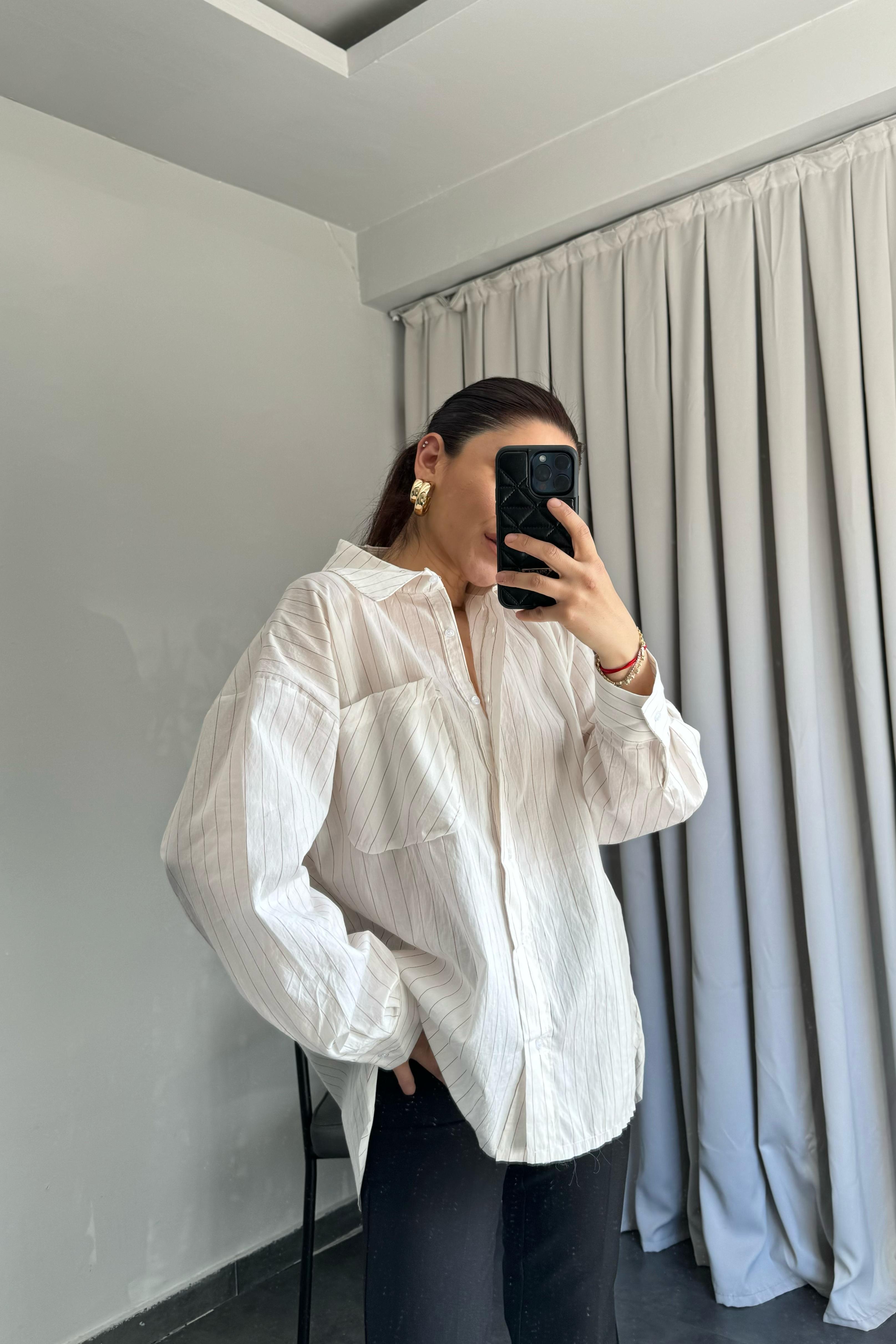 ÇİZGİLİ OVERSIZE PREMIUM GÖMLEK/4903