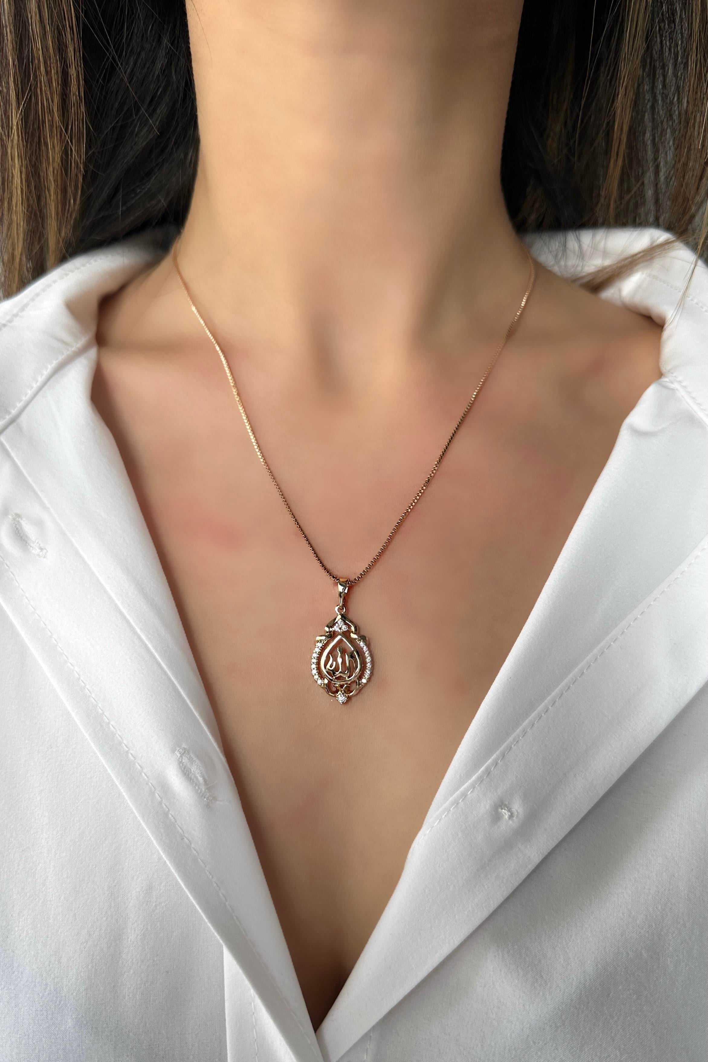 DAMLA ALLAH YAZILI KOLYE