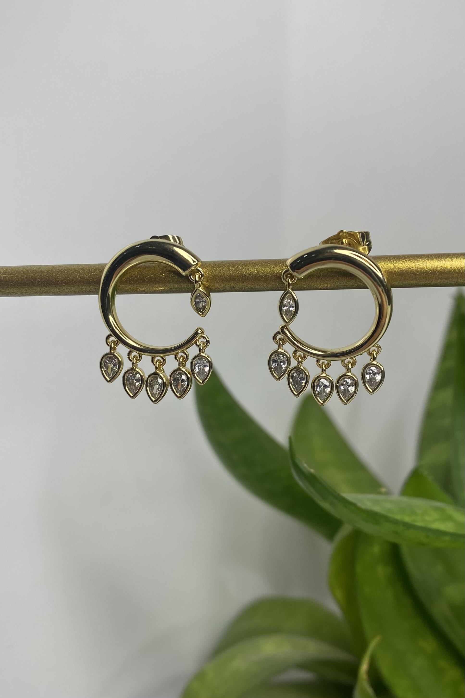 DAMLA TAŞ SARKINTILI HALKA KÜPE