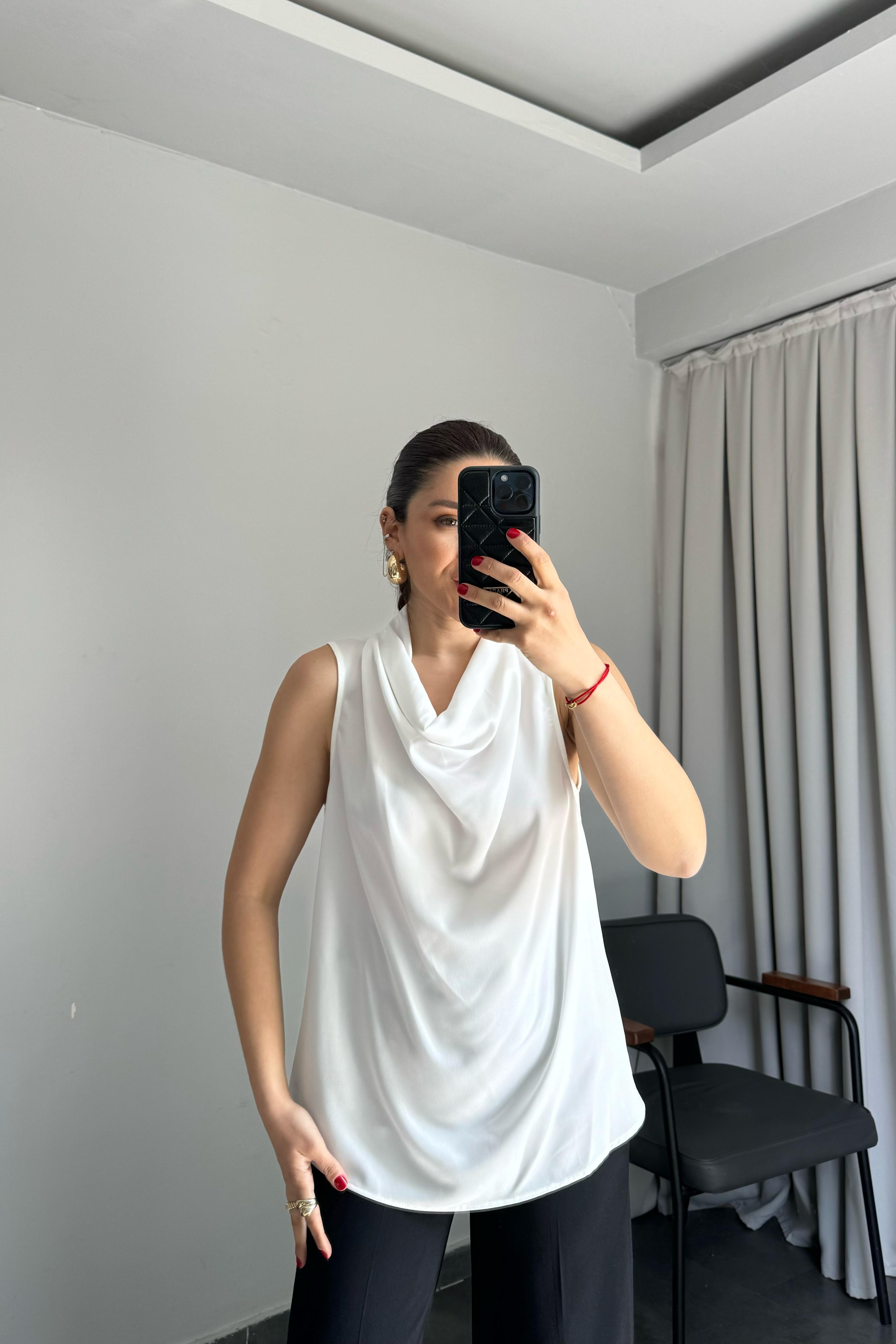 DEGAJE YAKA ŞİFON BLUZ