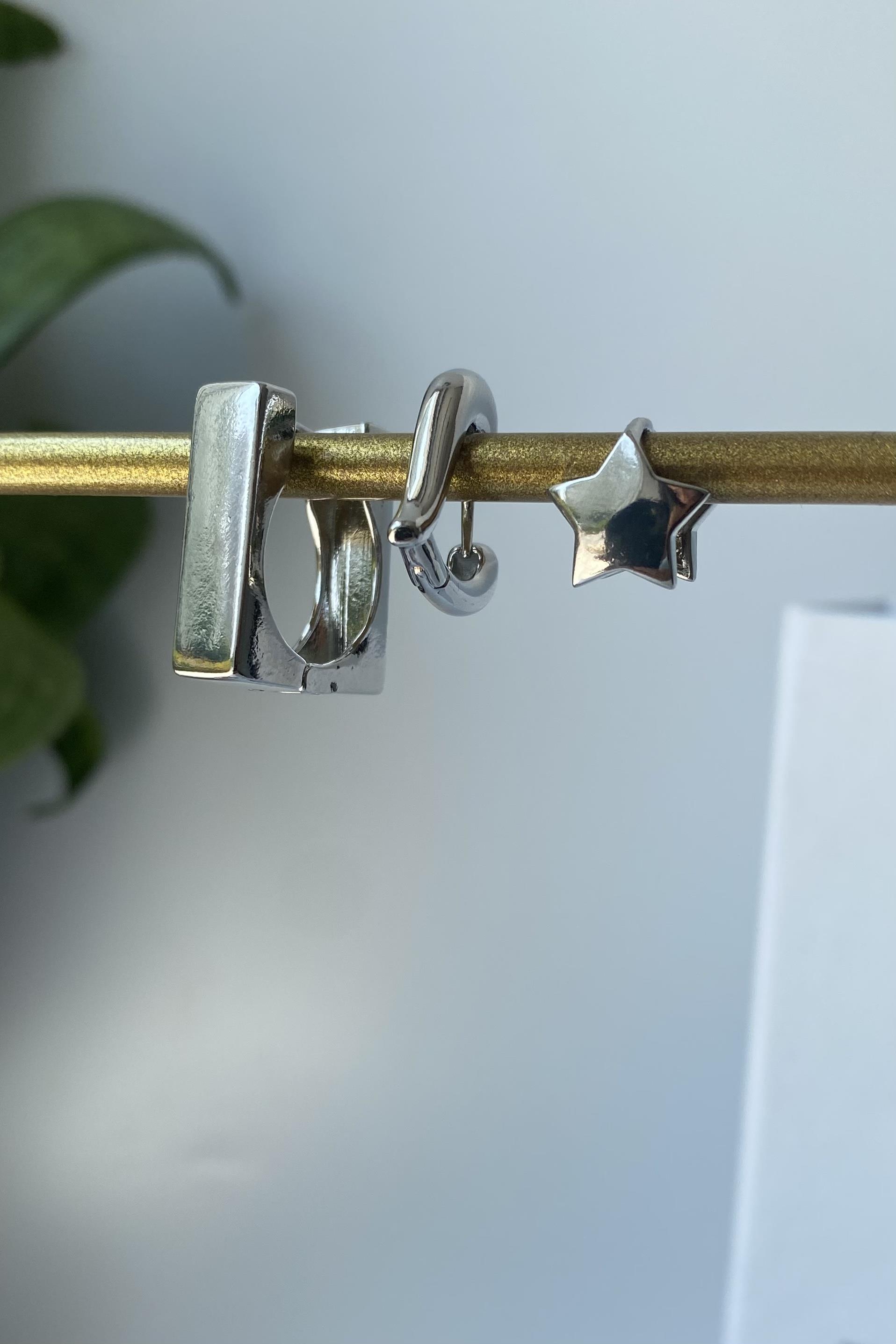 GEOMETRİK ÜÇLÜ KOMBİN KÜPE